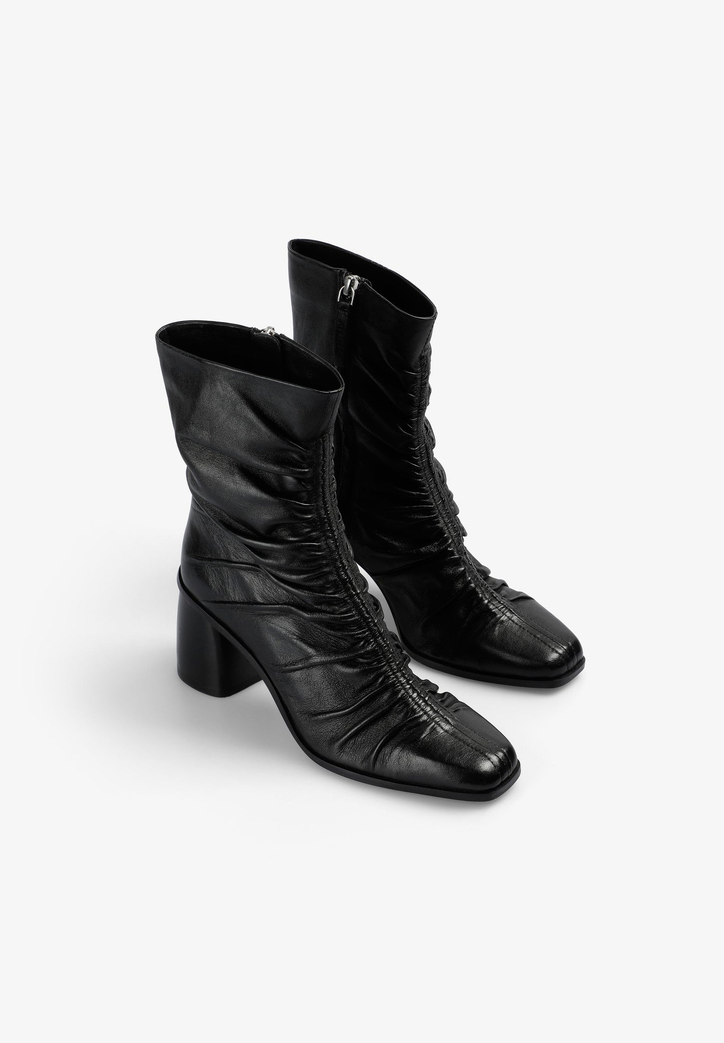 GATHERED LEATHER BOOT