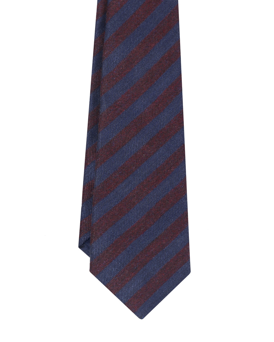 STRIPES TIE NAVY/BOURDE