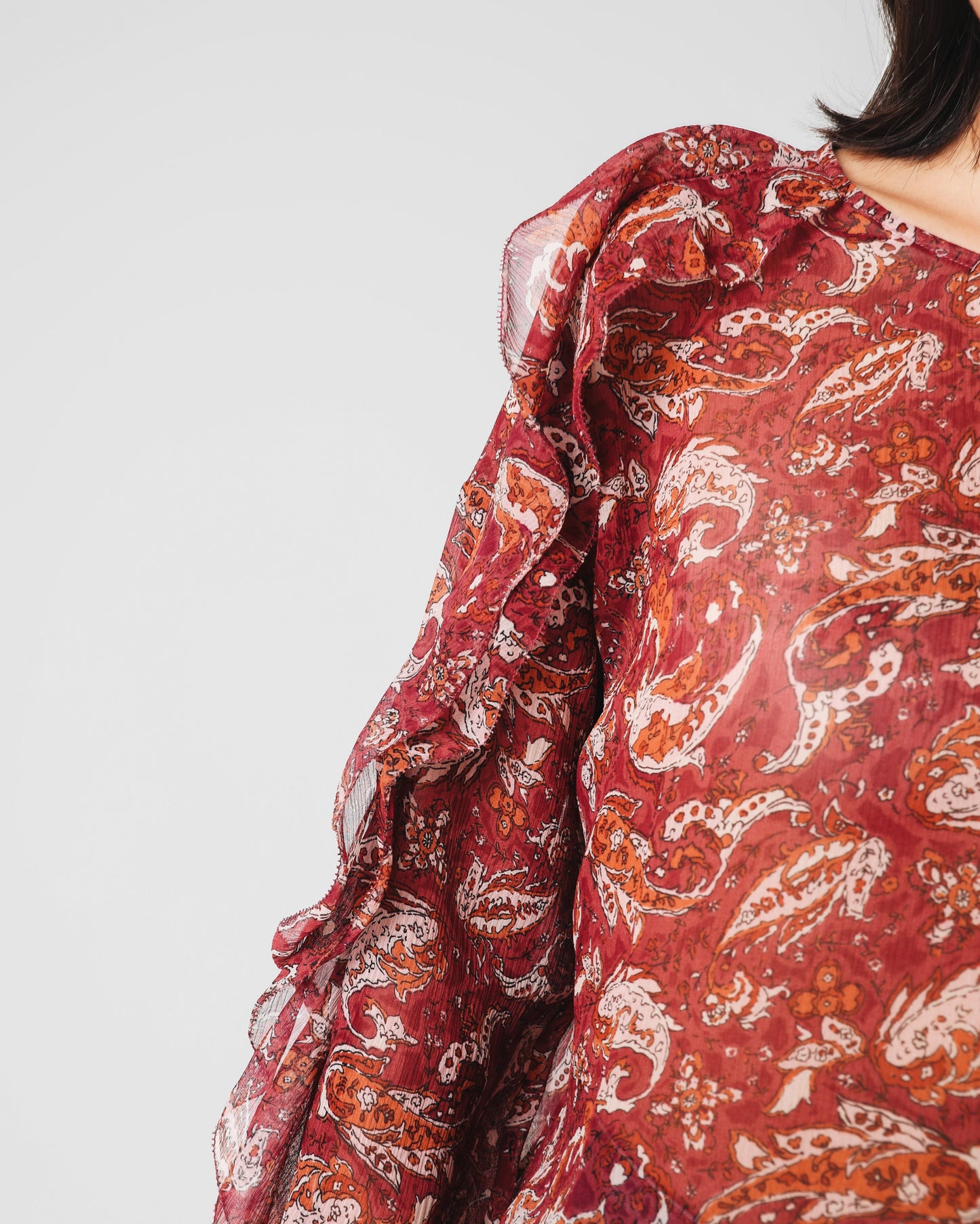 BLUSA SEDA PASLEY BURGUNDY