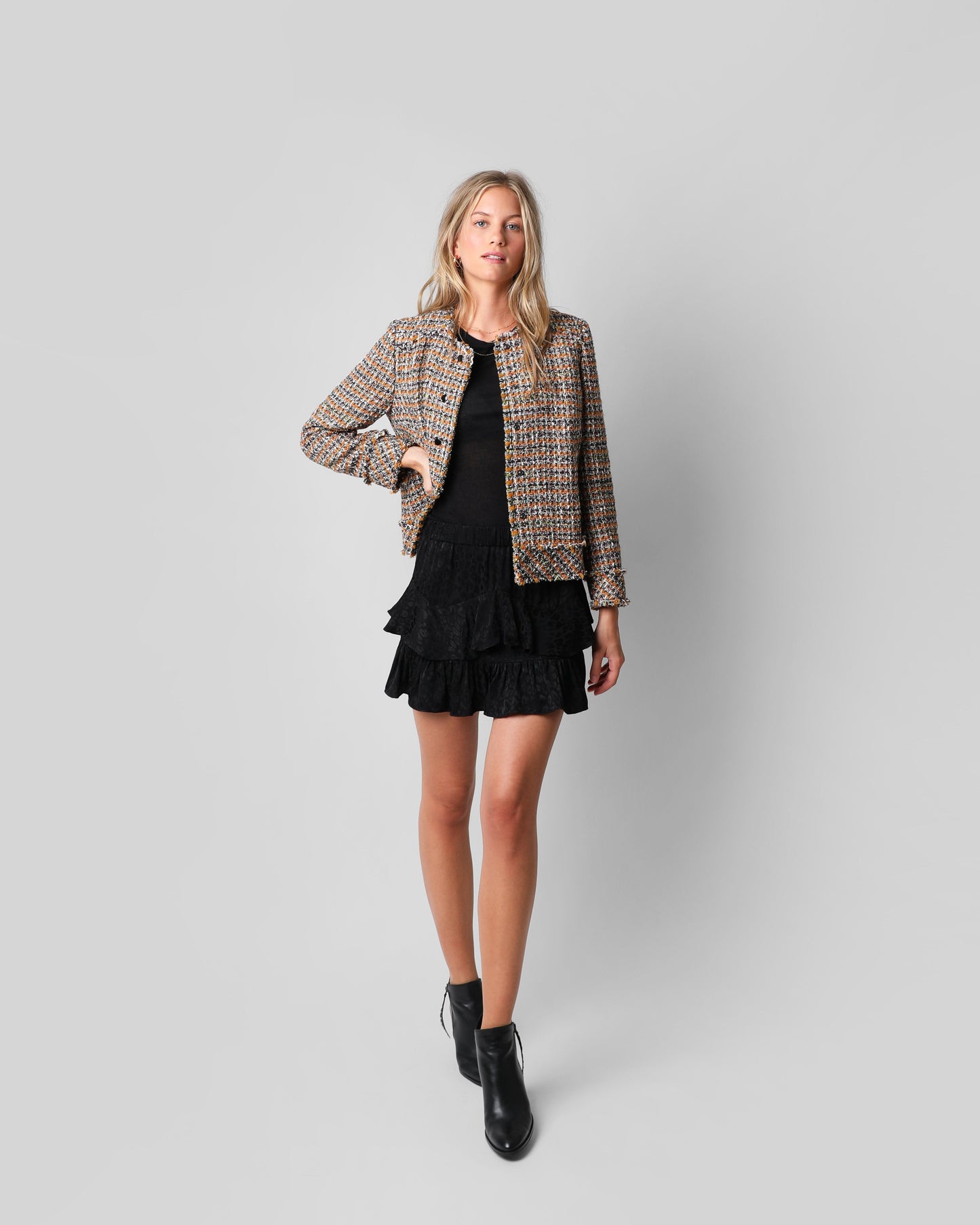FALDA MINI VOLANTE JACQUARD