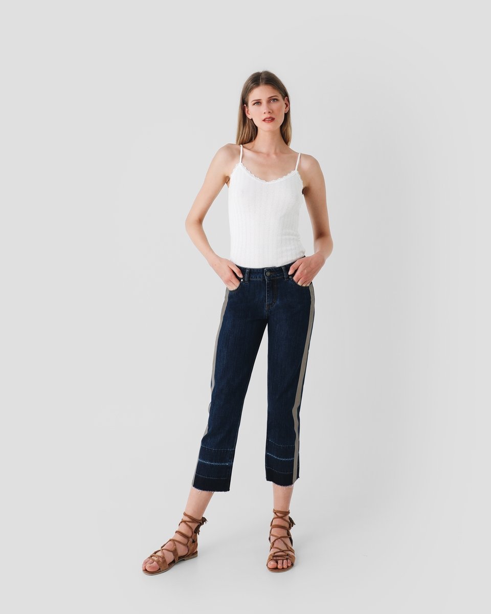PANTALON DENIM BANDA FOIL