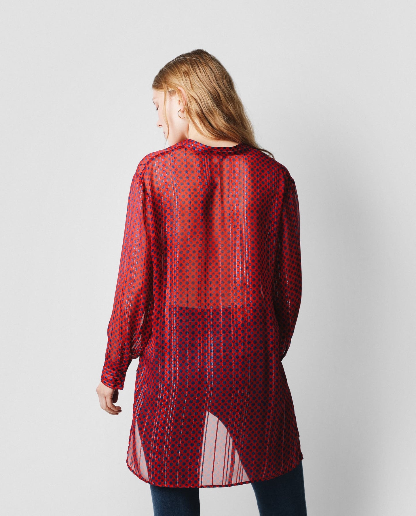 BLUSA LUNARES SEMITRANSPARENTE