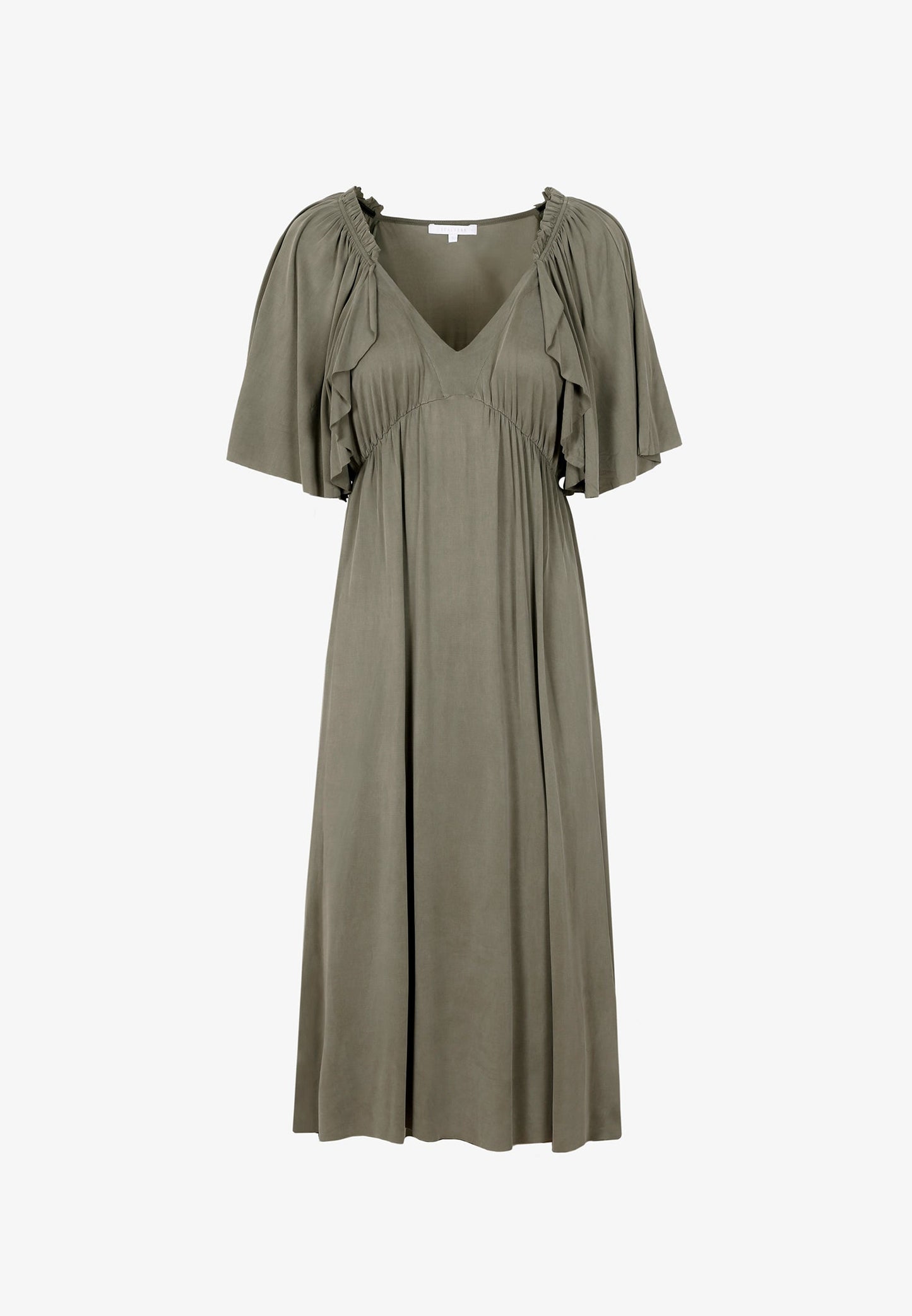 VESTIDO CUPRO VOLANTES