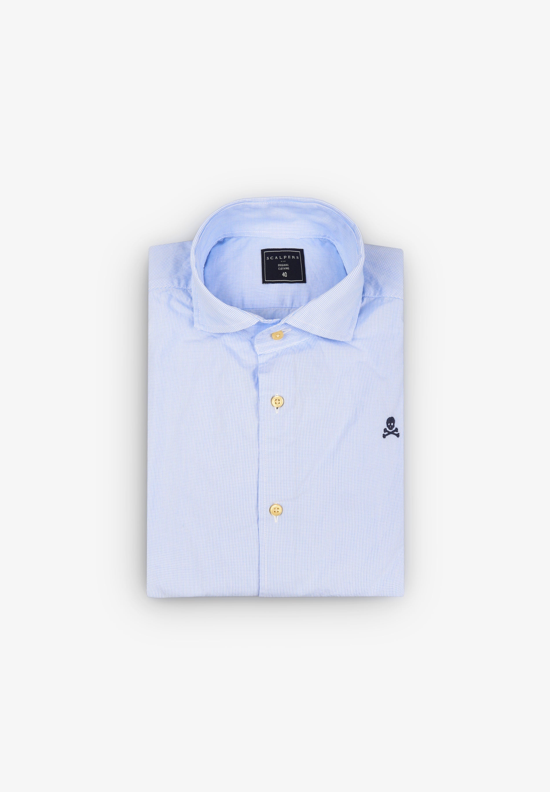 CHECKED DRESS SHIRT WITH CONTRAST SKULL