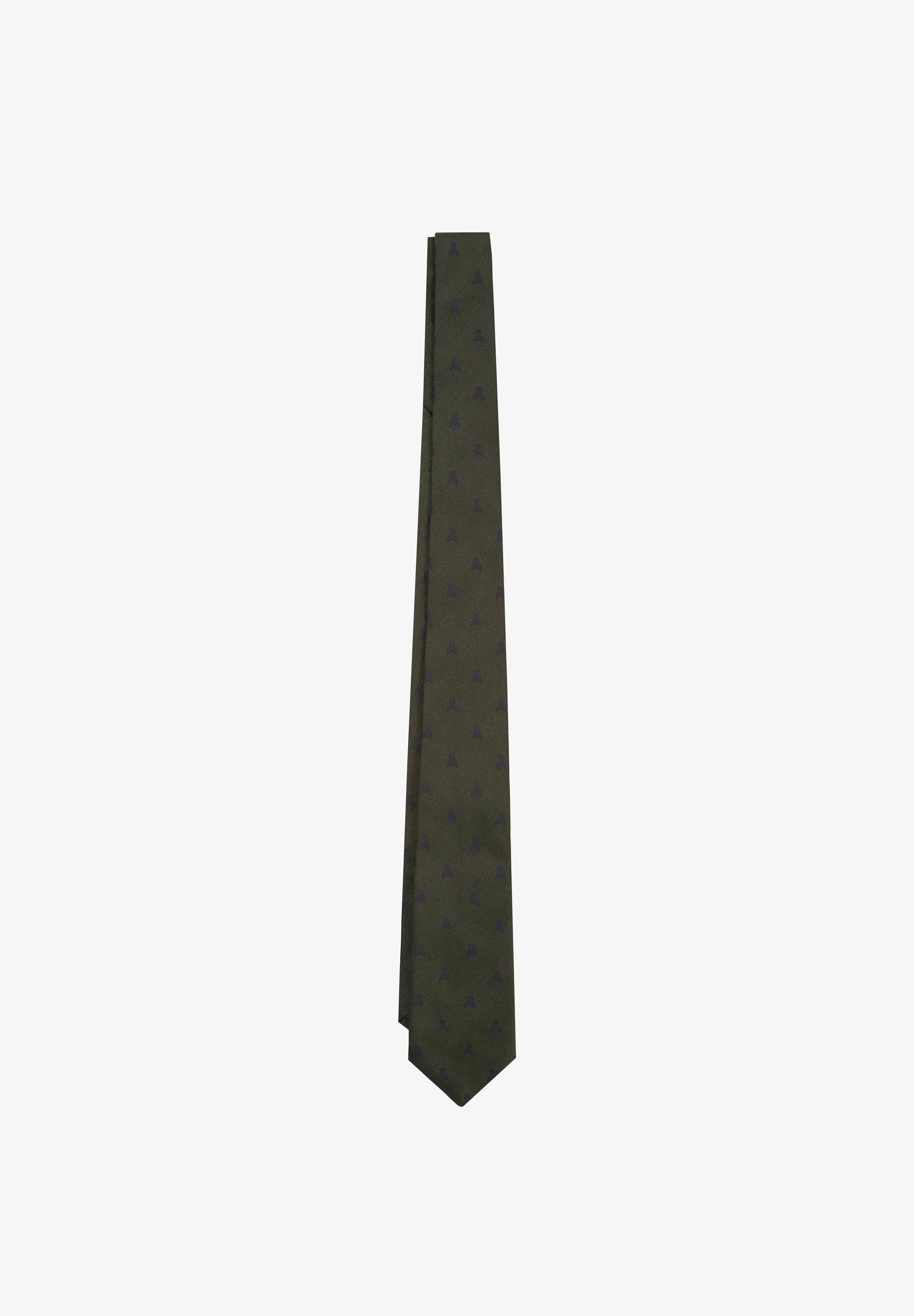 SKULL PRINT SILK TIE