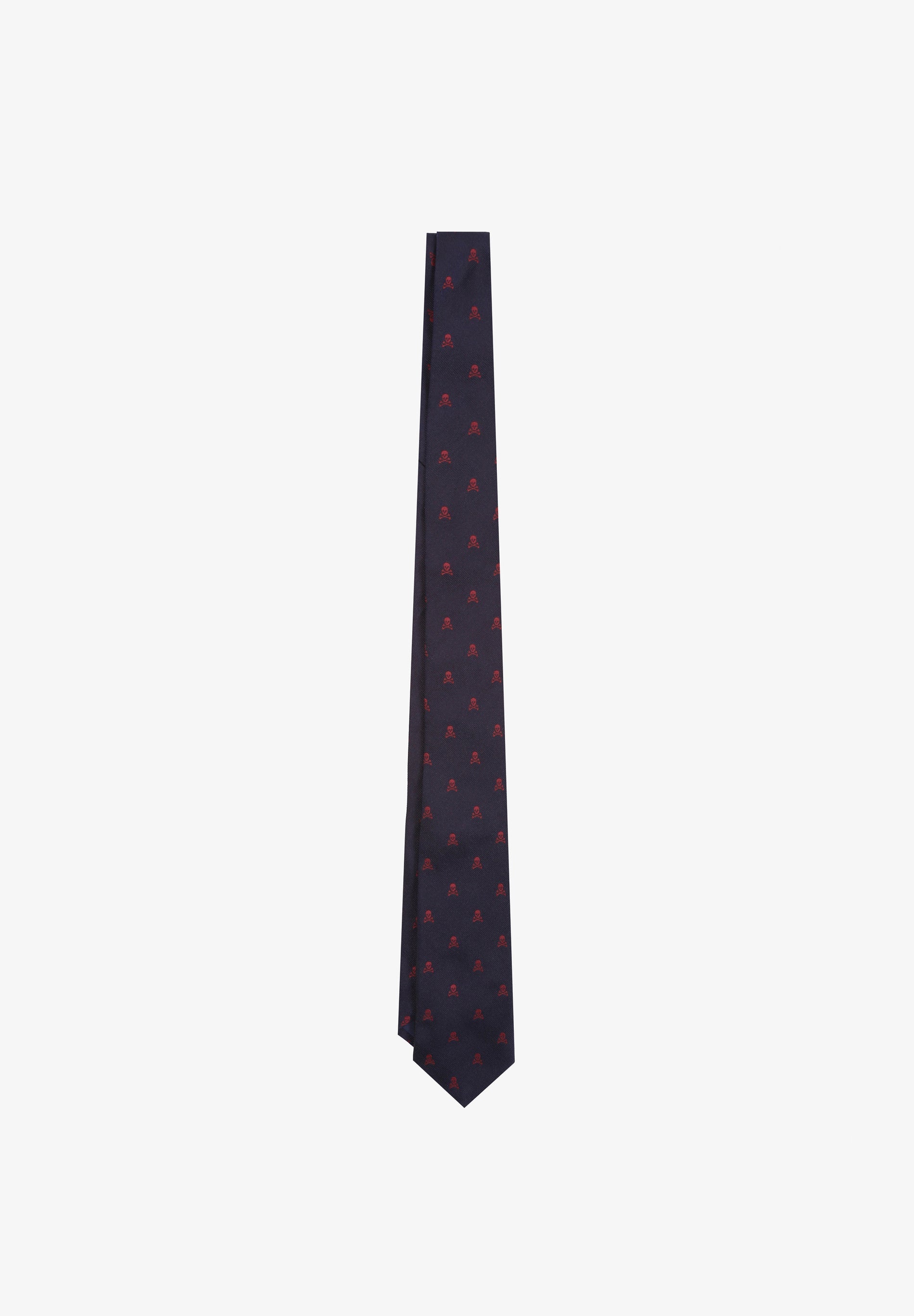 SKULL PRINT SILK TIE