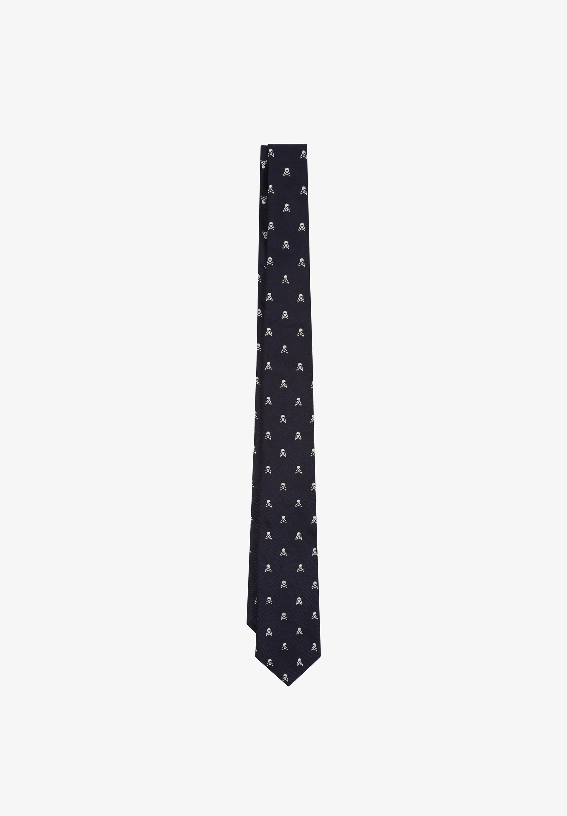 SKULL PRINT SILK TIE