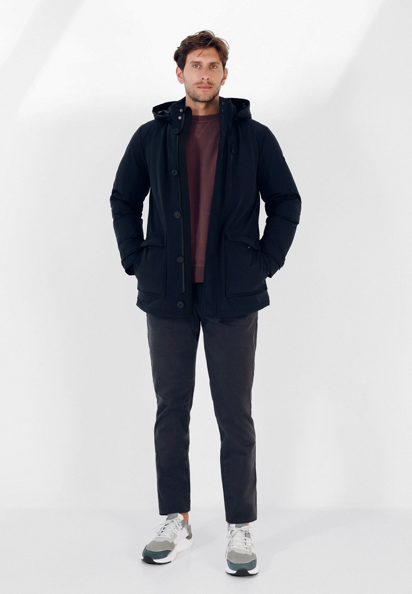 QUILTED PARKA WITH BUTTONS