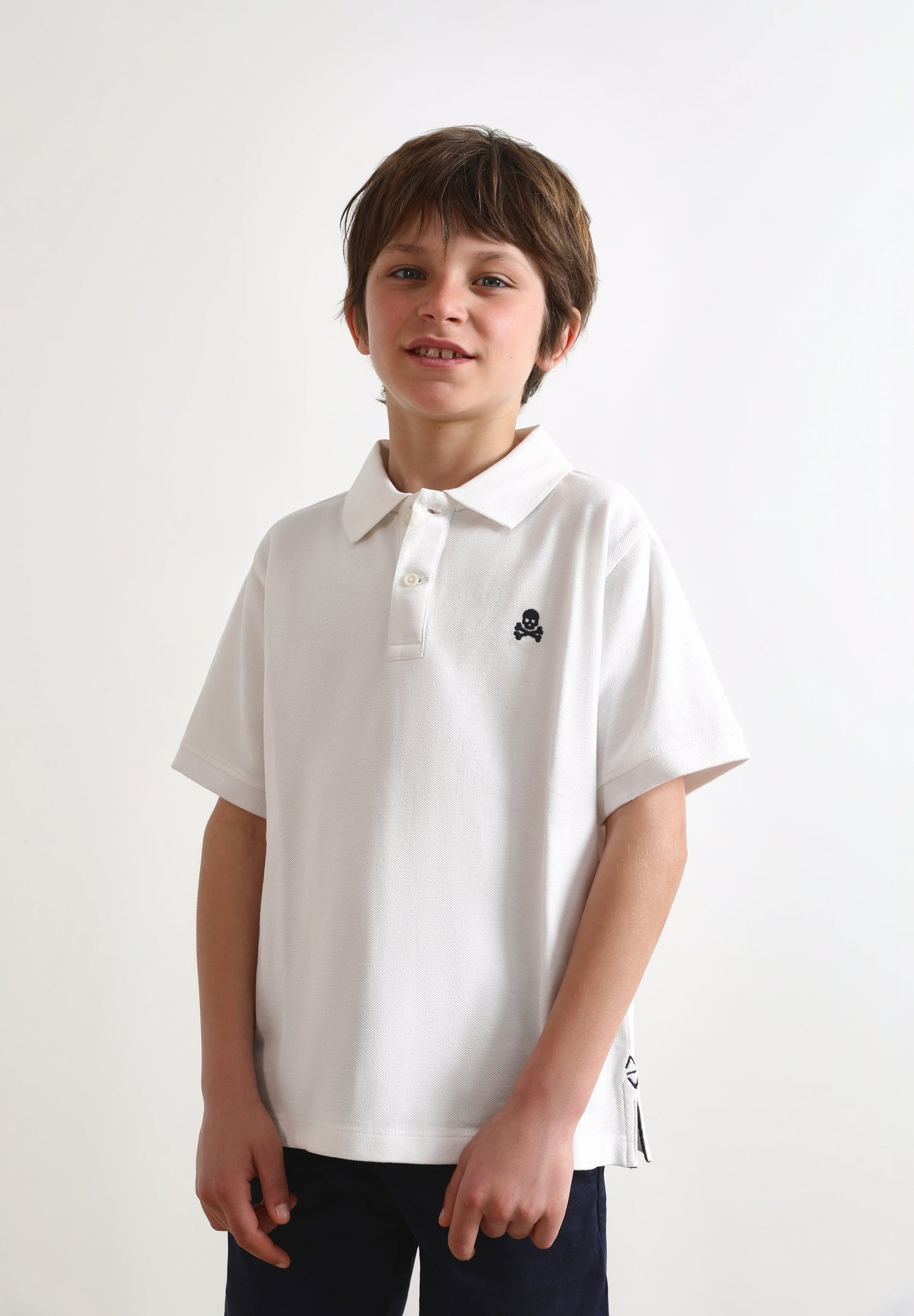 BASIC POLO SHIRT WITH SKULL DETAIL