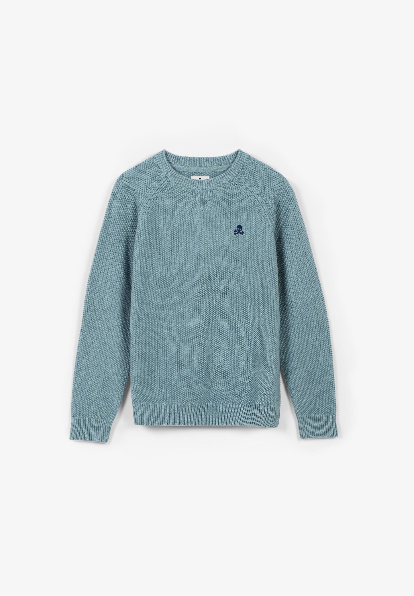KNIT SWEATER WITH CONTRAST SKULL