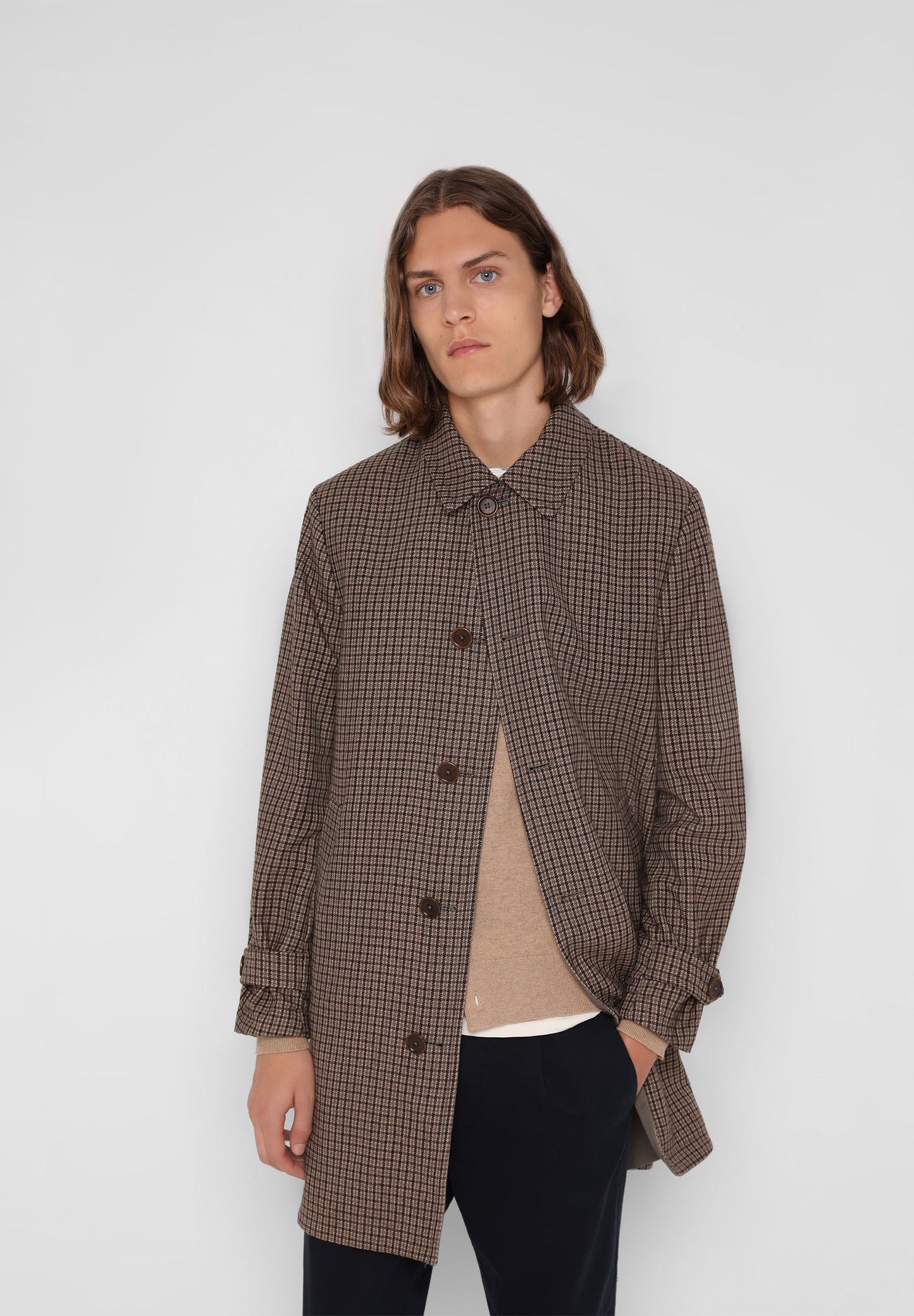 REVERSIBLE CHECKED TRENCH COAT