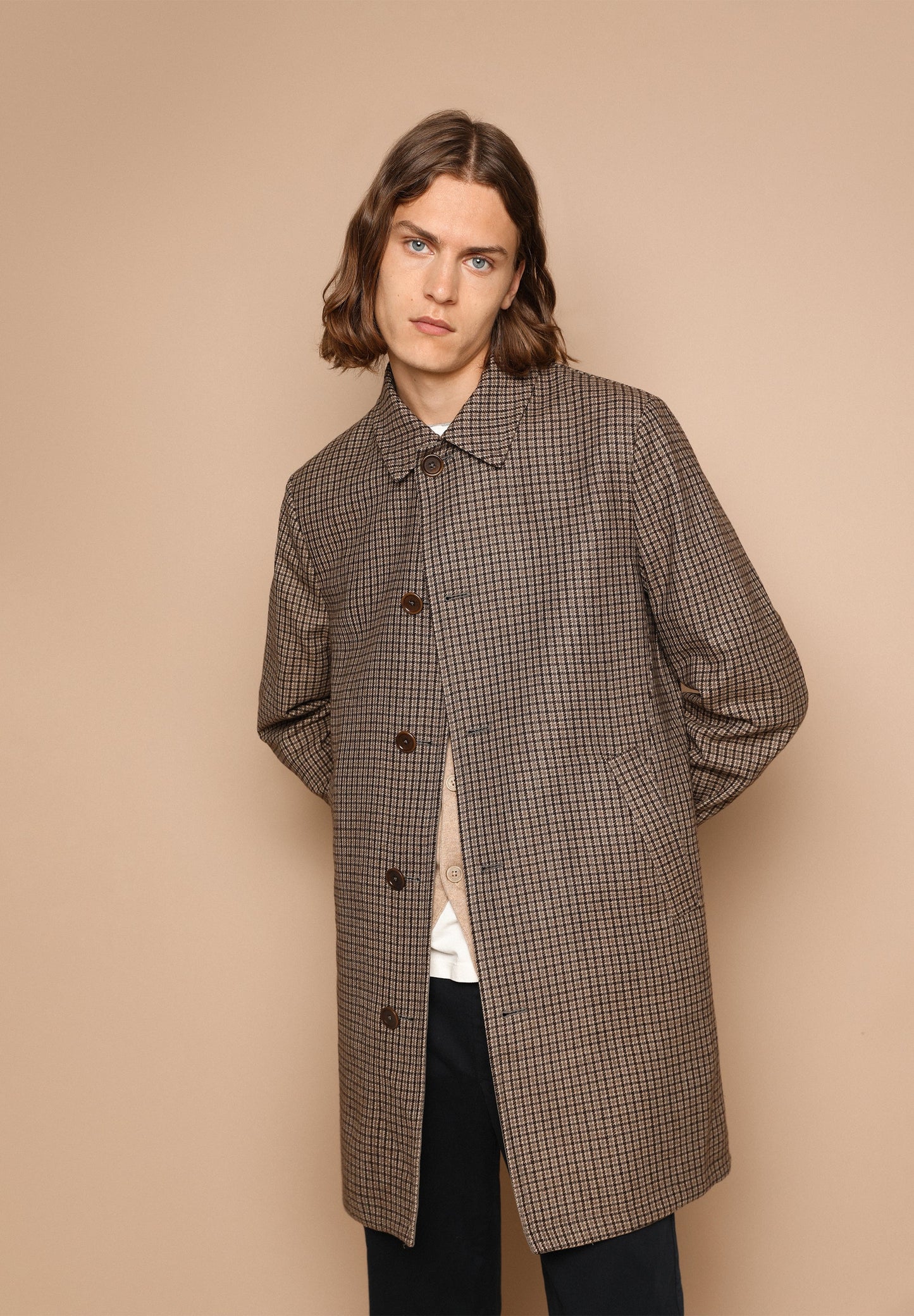 REVERSIBLE CHECKED TRENCH COAT