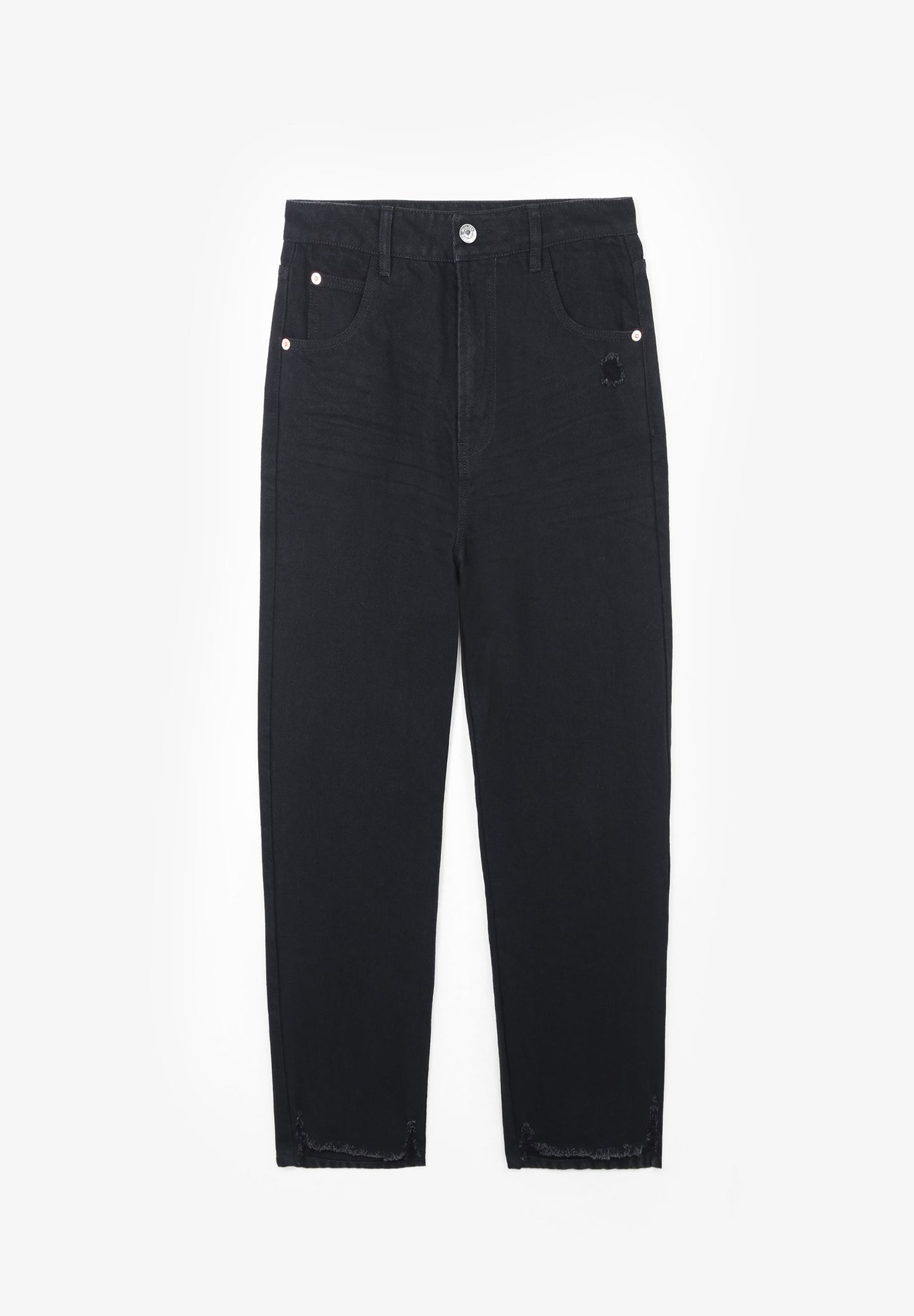 STRAIGHT JEANS WITH FRAYED EDGE