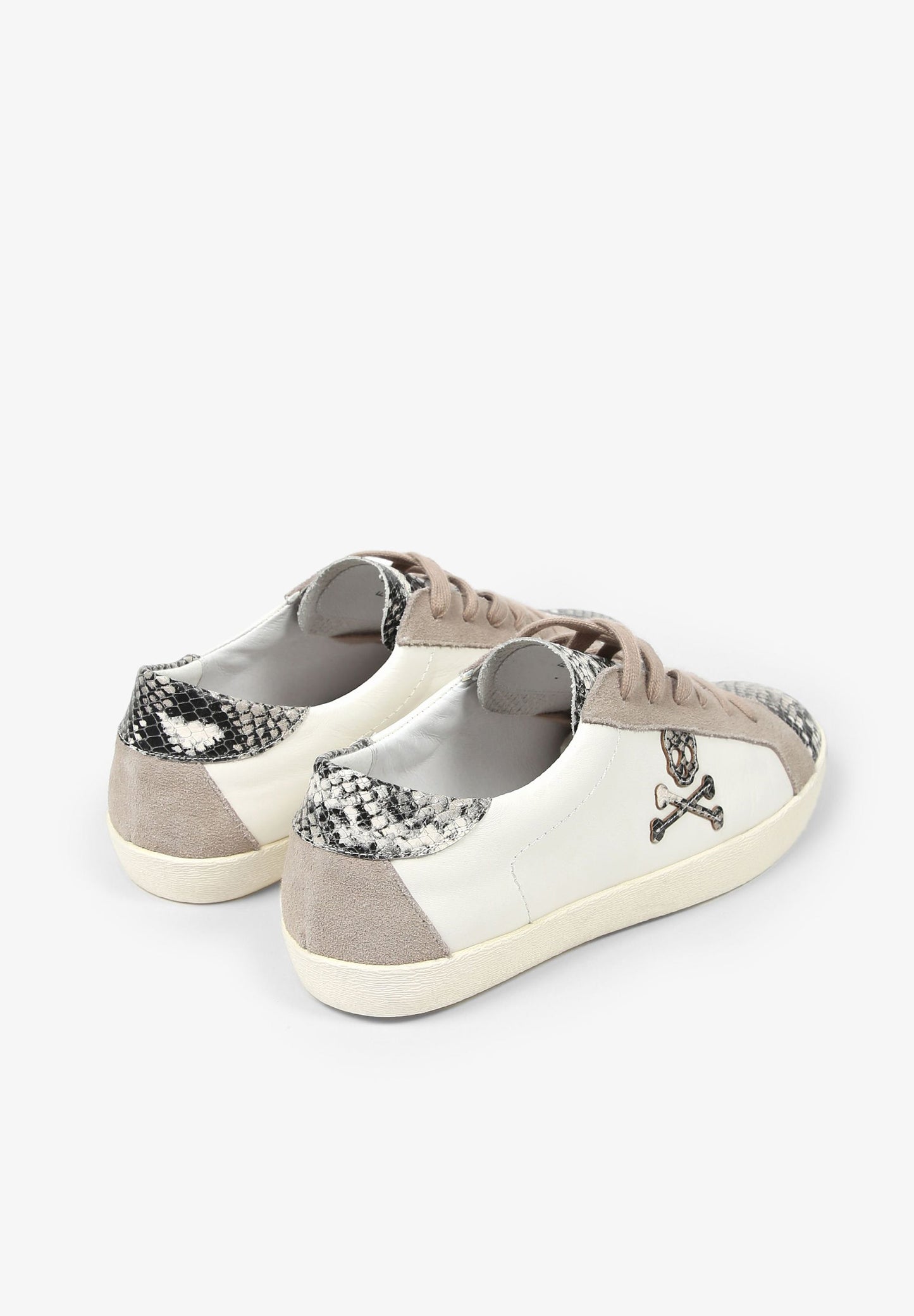 SNAKESKIN PRINT LOW TOP SNEAKERS