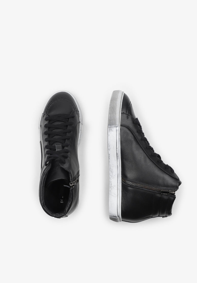 HIGH TOP LEATHER SNEAKERS