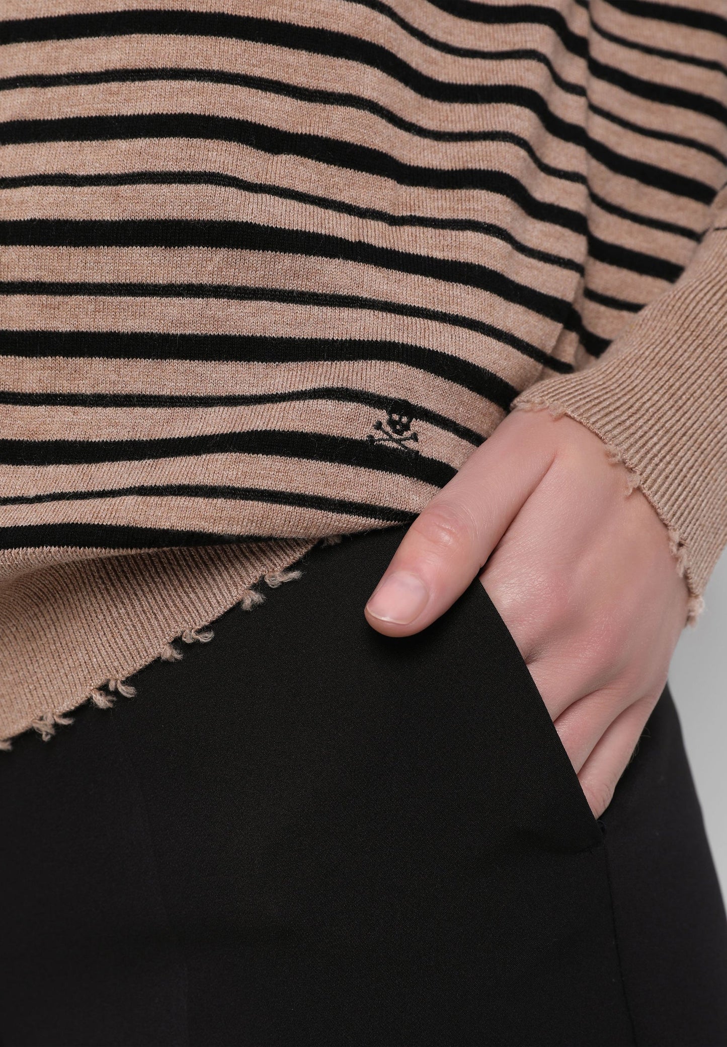 STRIPED JUMPER WITH PERKINS COLLAR