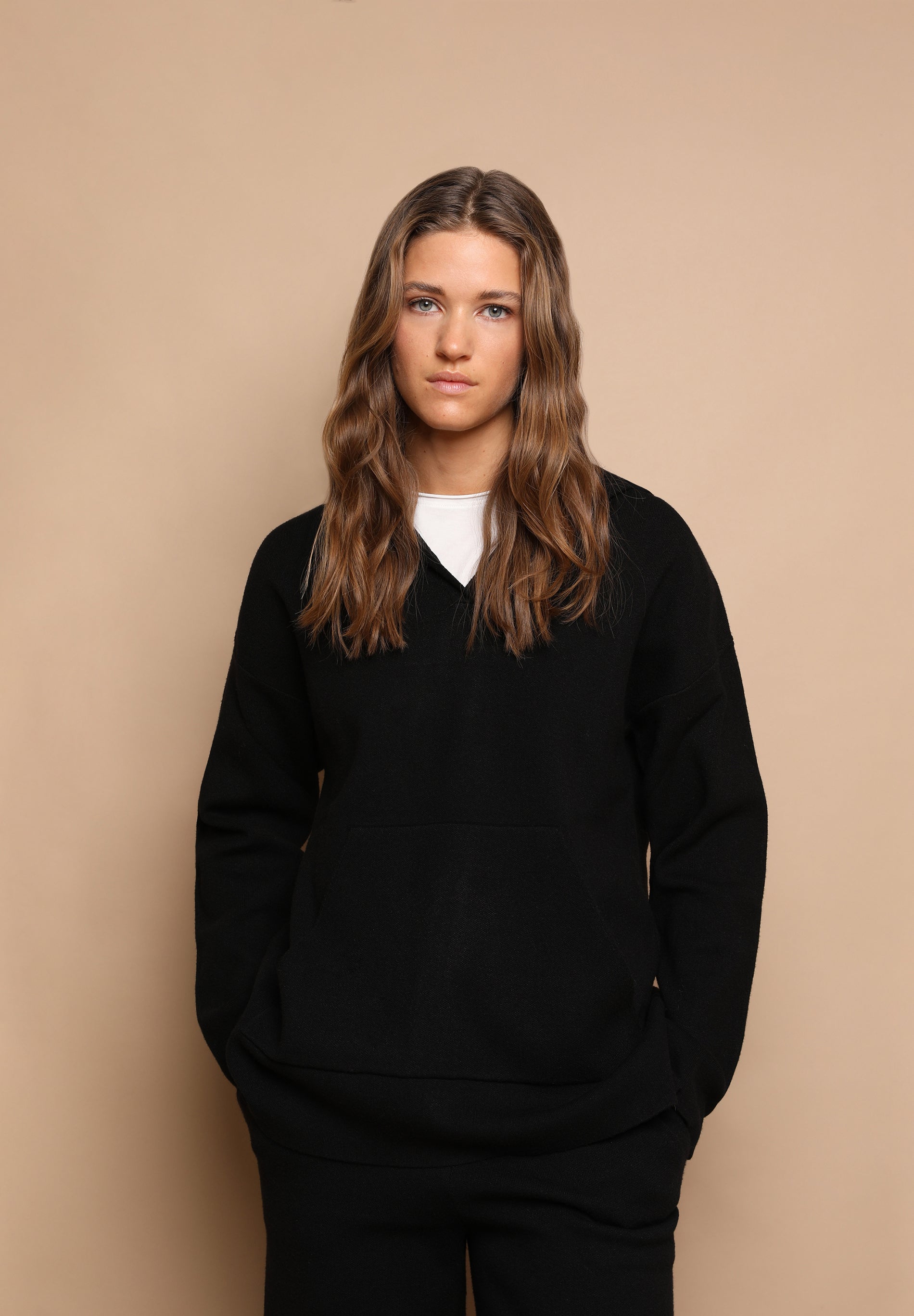 KNITTED SWEATER WITH HOOD