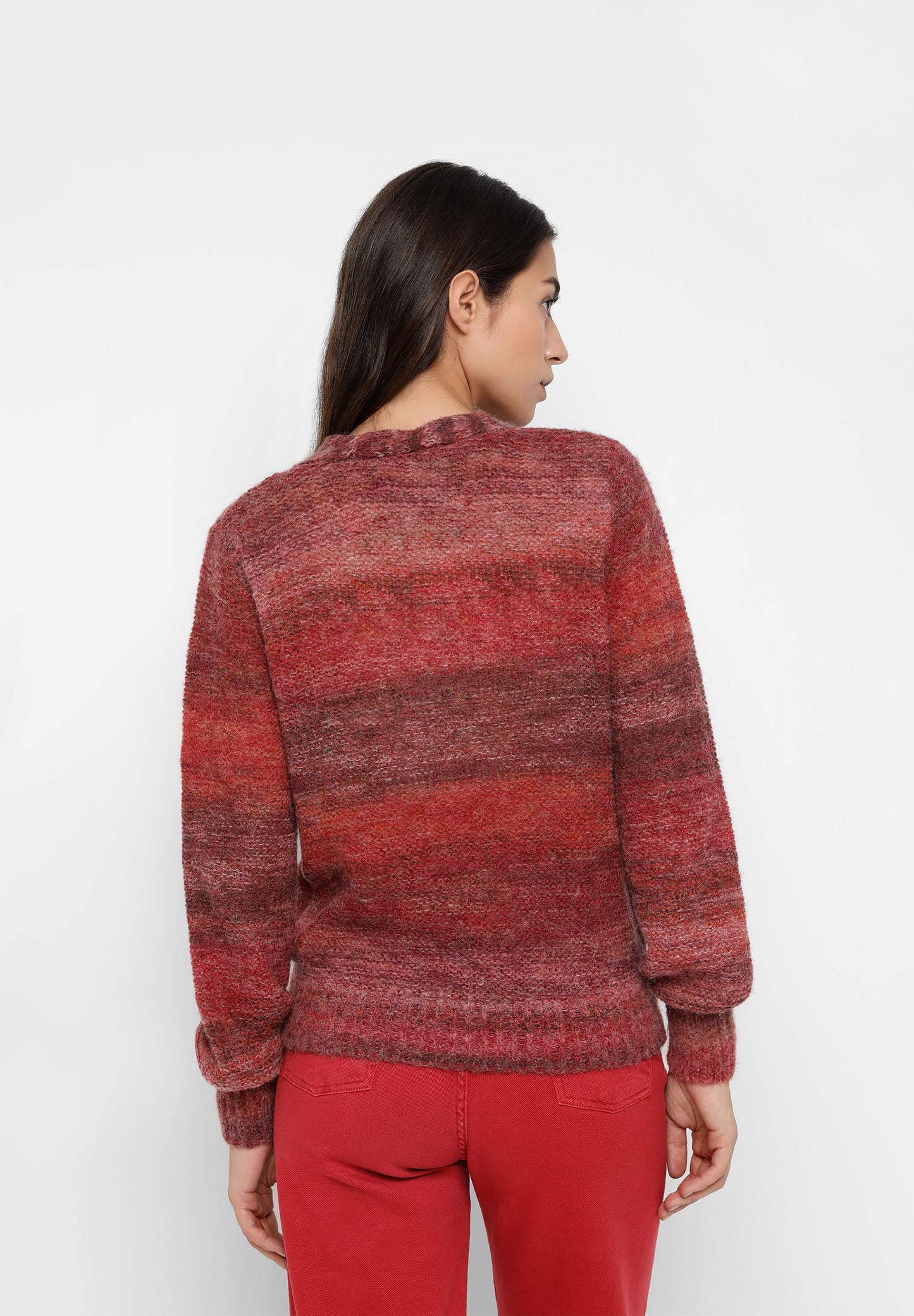 STRIPED DOUBLE-BREASTED SWEATER