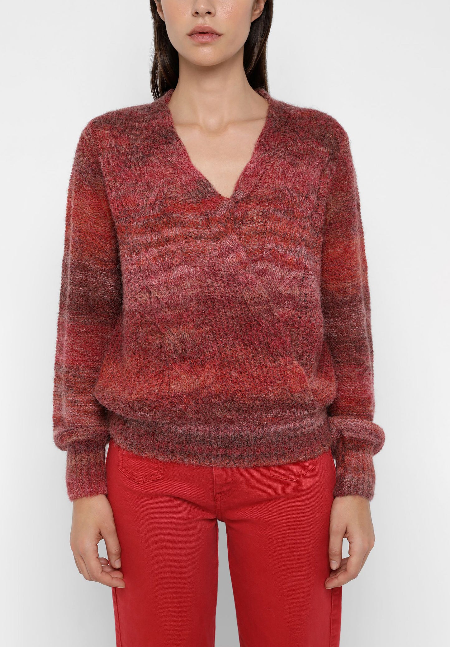 STRIPED DOUBLE-BREASTED SWEATER