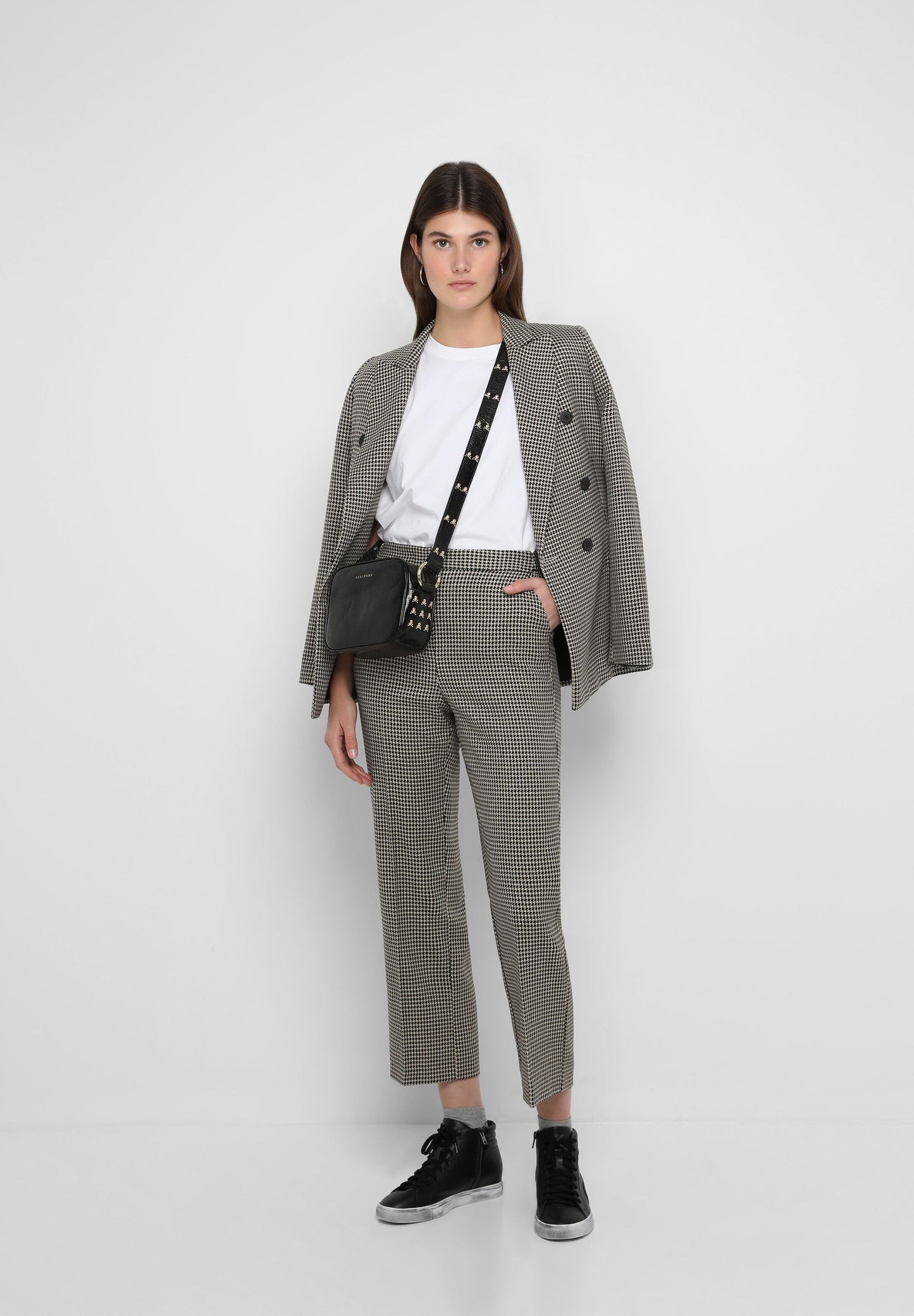 STRAIGHT HOUNDSTOOTH TROUSERS