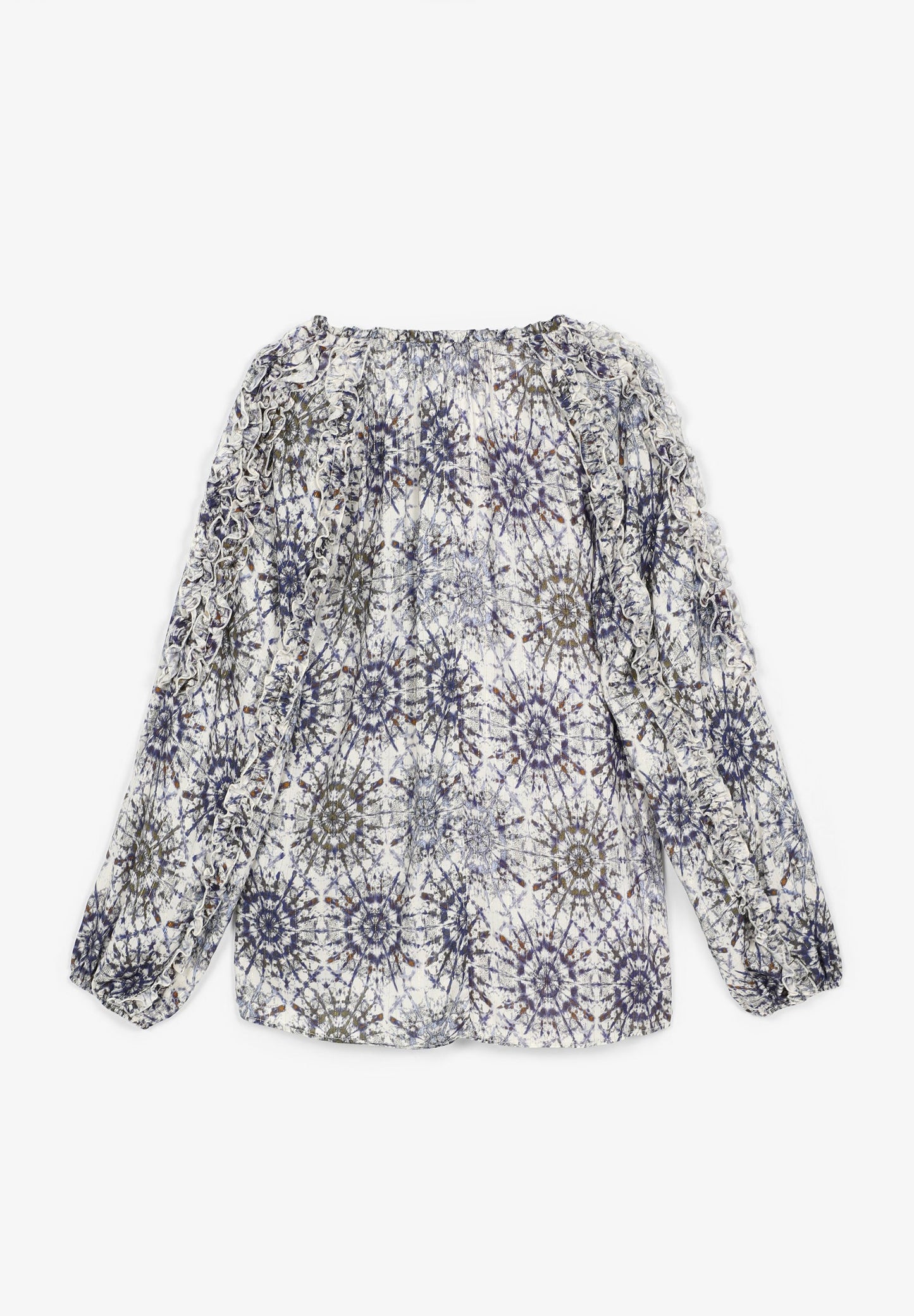 PRINTED BLOUSE WITH RUFFLES