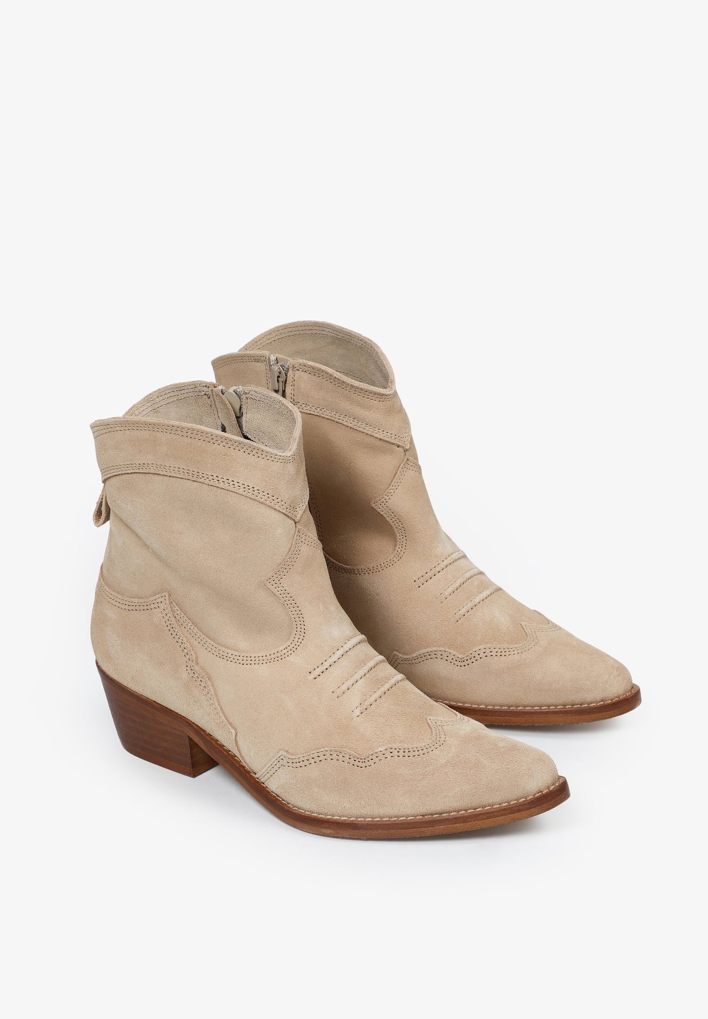 SUEDE COWBOY ANKLE BOOTS