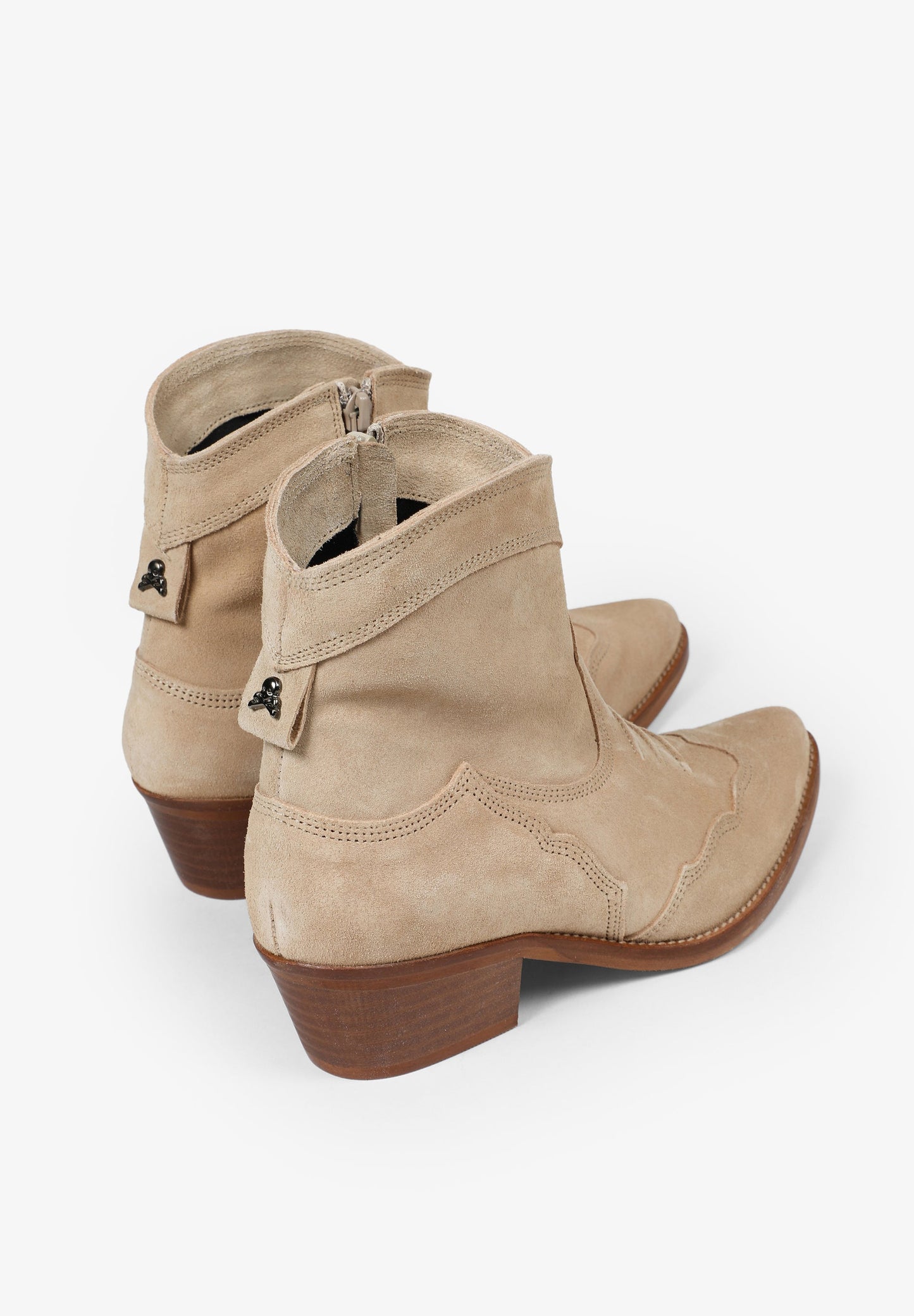 SUEDE COWBOY ANKLE BOOTS