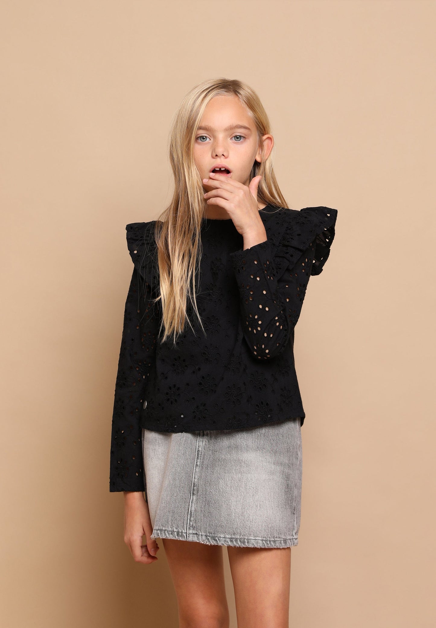 BLOUSE WITH PERFORATED EMBROIDERY