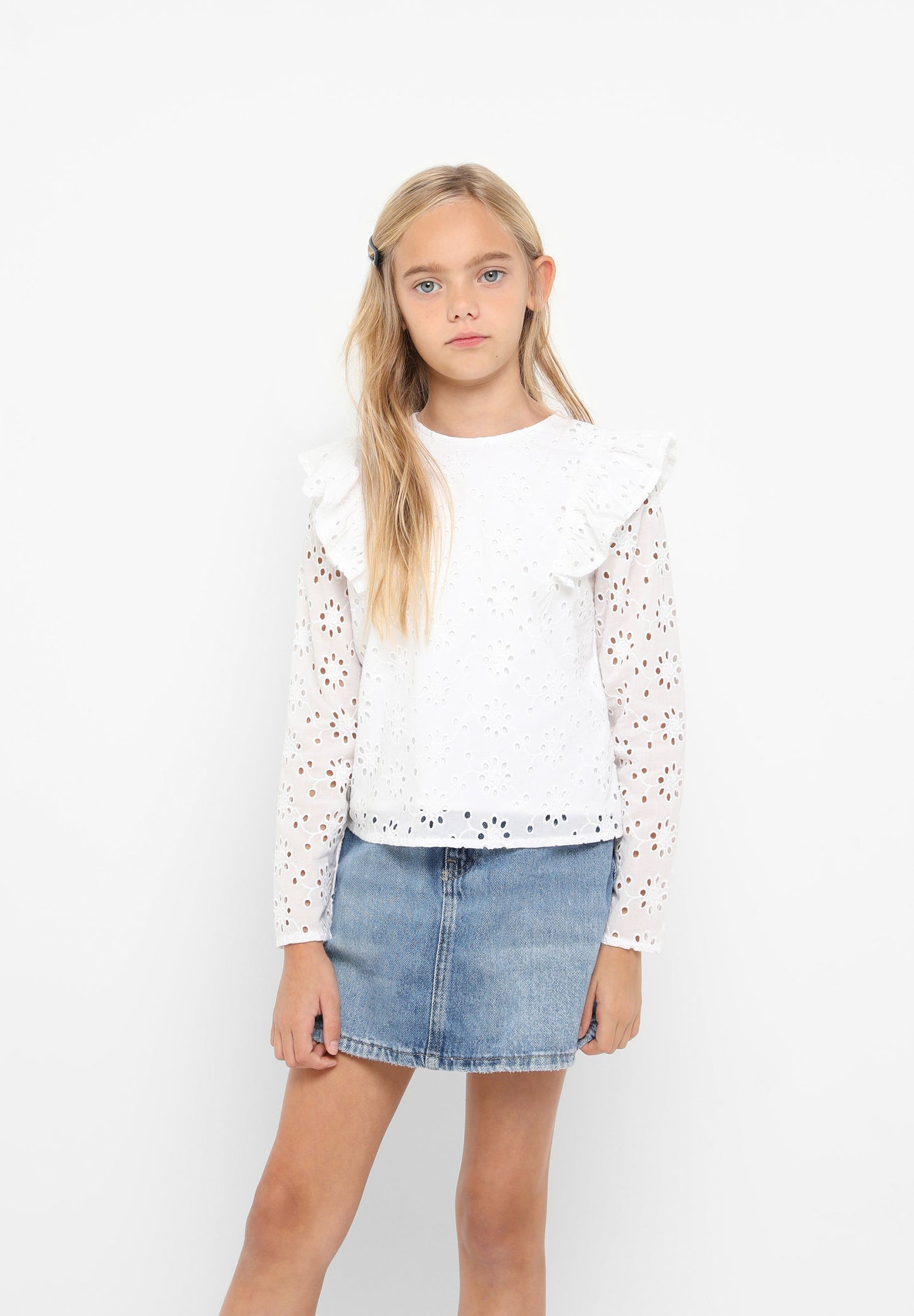 BLOUSE WITH PERFORATED EMBROIDERY