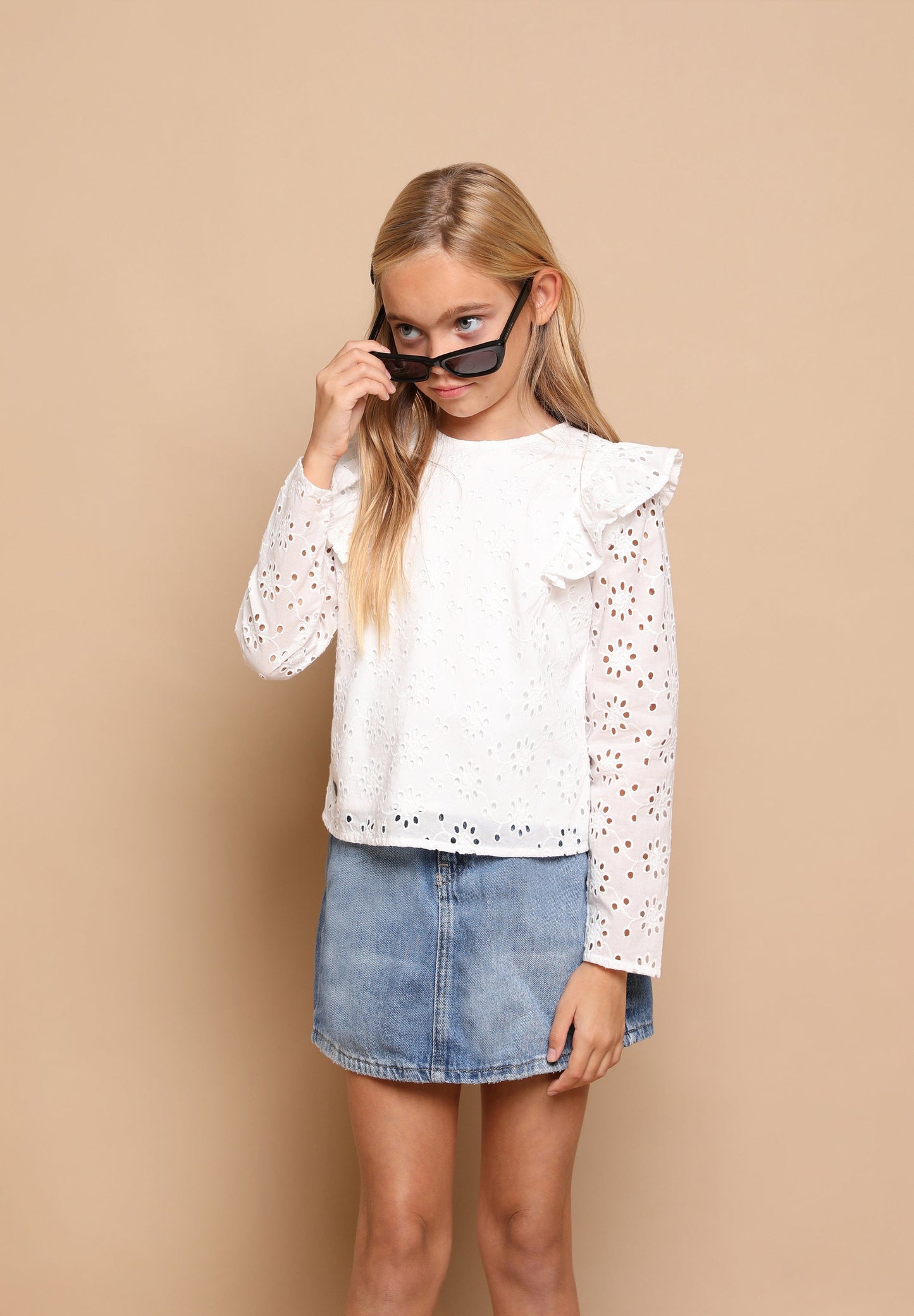 BLOUSE WITH PERFORATED EMBROIDERY