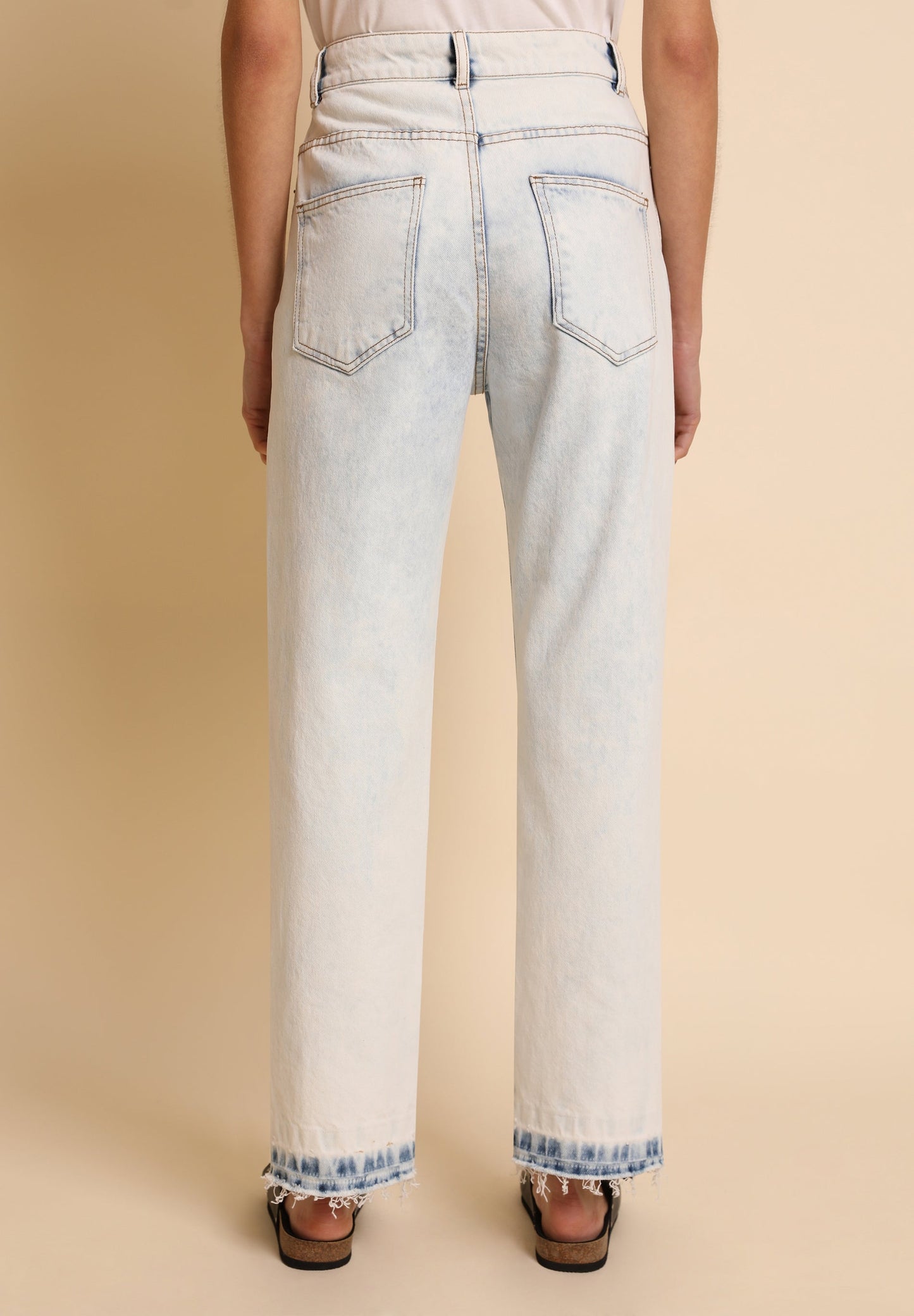 FADED DENIM TROUSERS