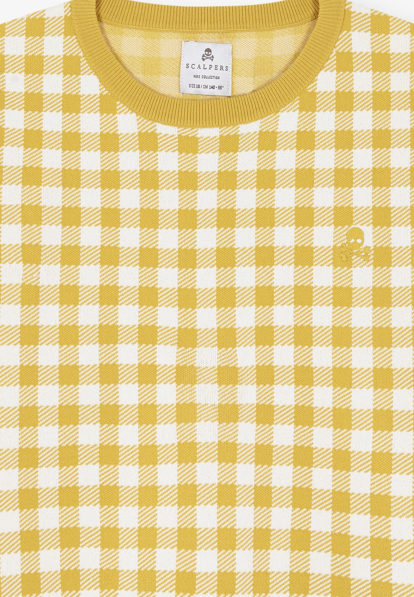 GINGHAM SWEATER WITH SHORT SLEEVES