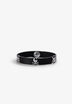 LEATHER BRACELET WITH METAL SKULLS