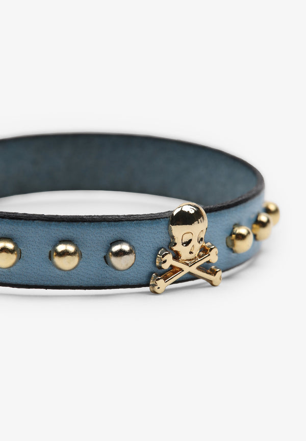 BRACELET WITH SKULL AND STUDS