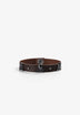 LEATHER BRACELET WITH METAL SKULLS