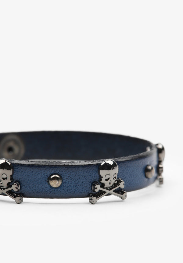 BRACELET WITH STUDS AND SKULLS