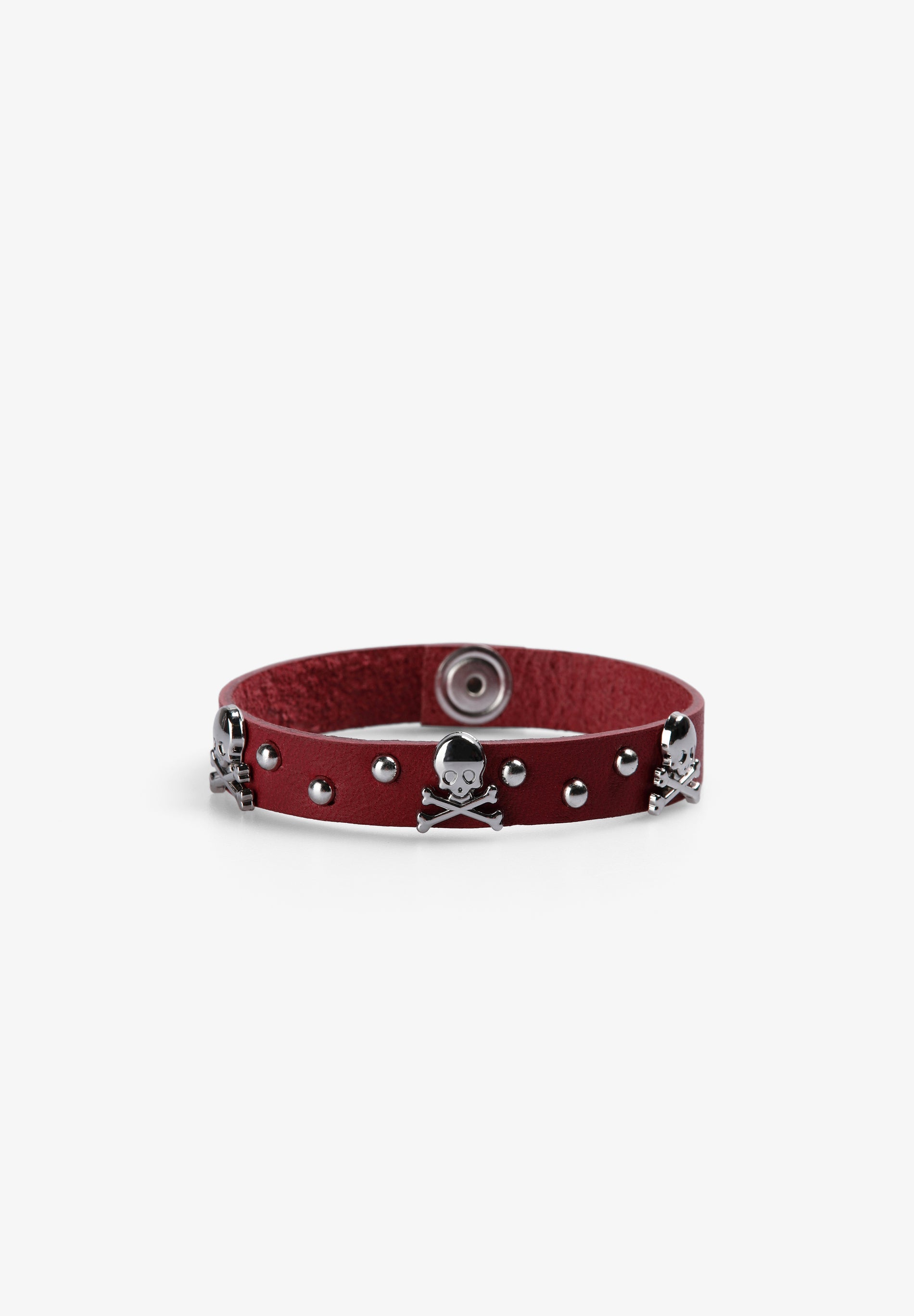 SKULL AND STUD LEATHER BRACELET