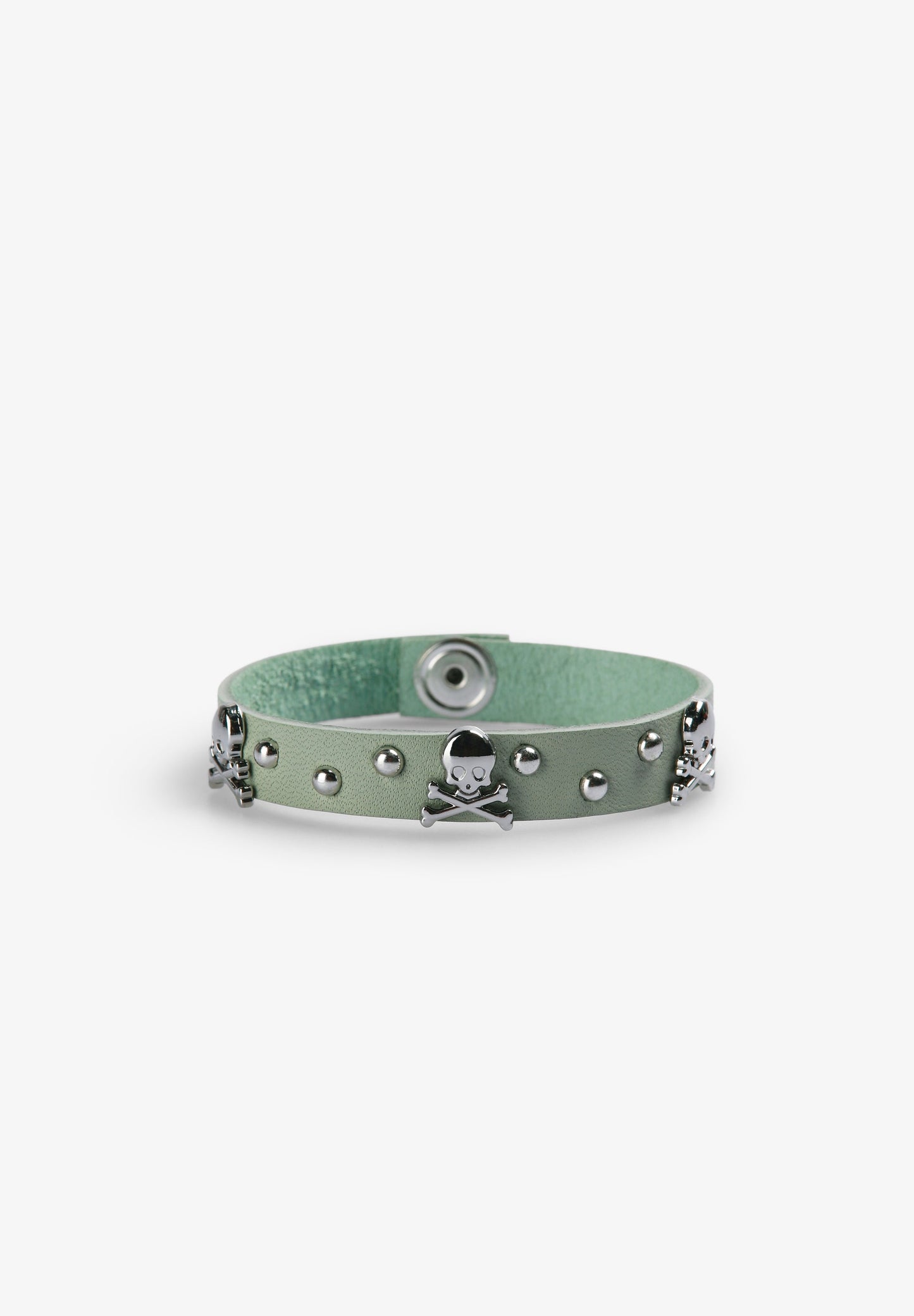 SKULL AND STUD LEATHER BRACELET
