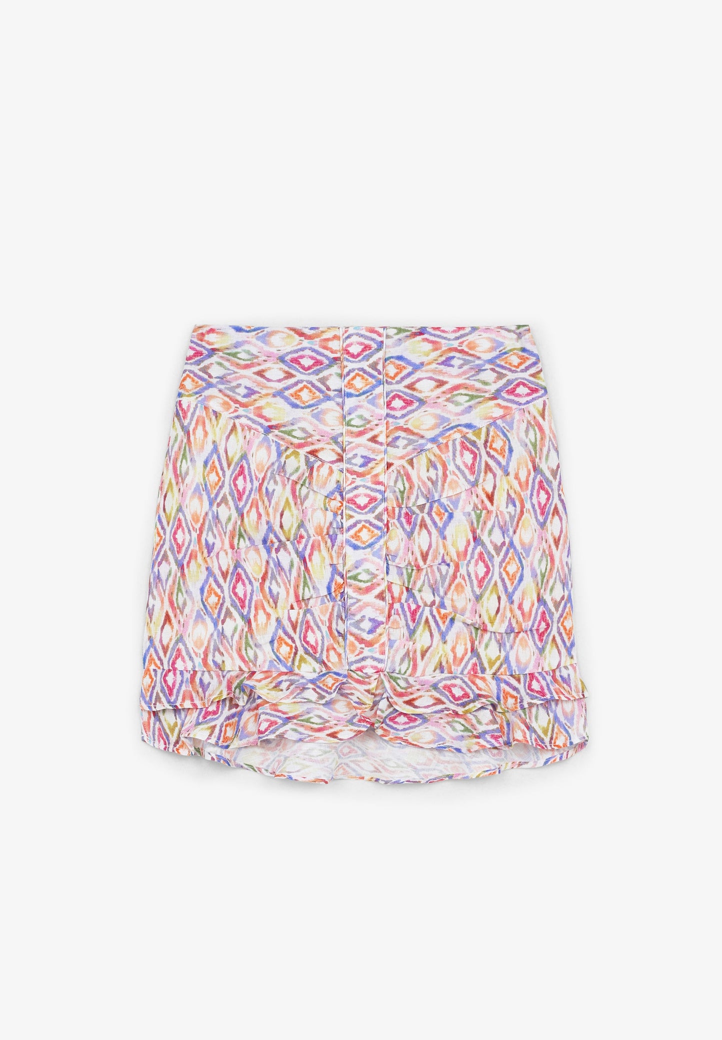 LINEN MINI SKIRT WITH RUFFLES