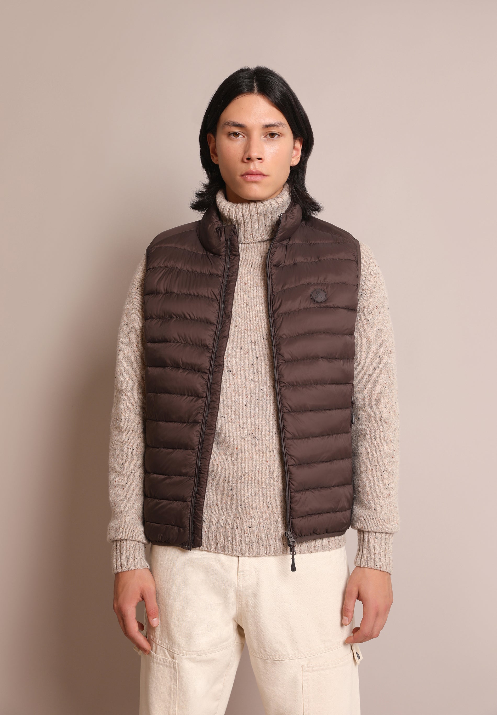 QUILTED GILET WITH SKULL DETAIL
