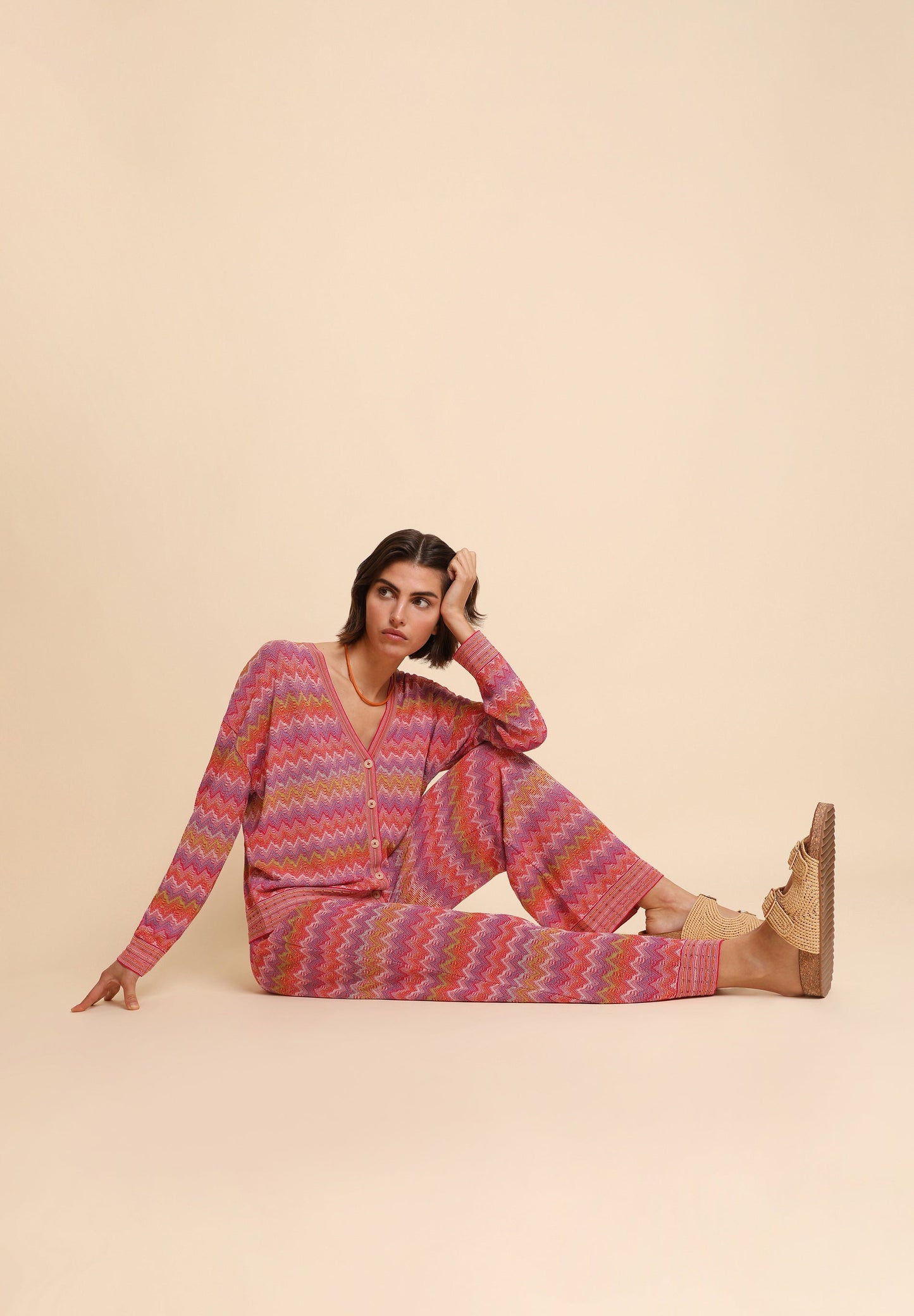 ZIGZAG KNIT TROUSERS