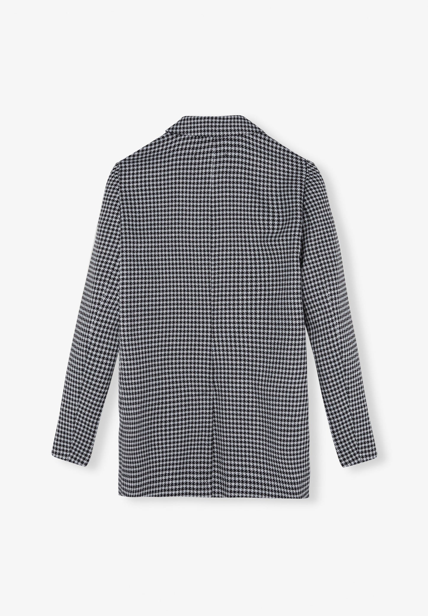 DOUBLE-BREASTED BLAZER WITH METALLIC CHECK PRINT