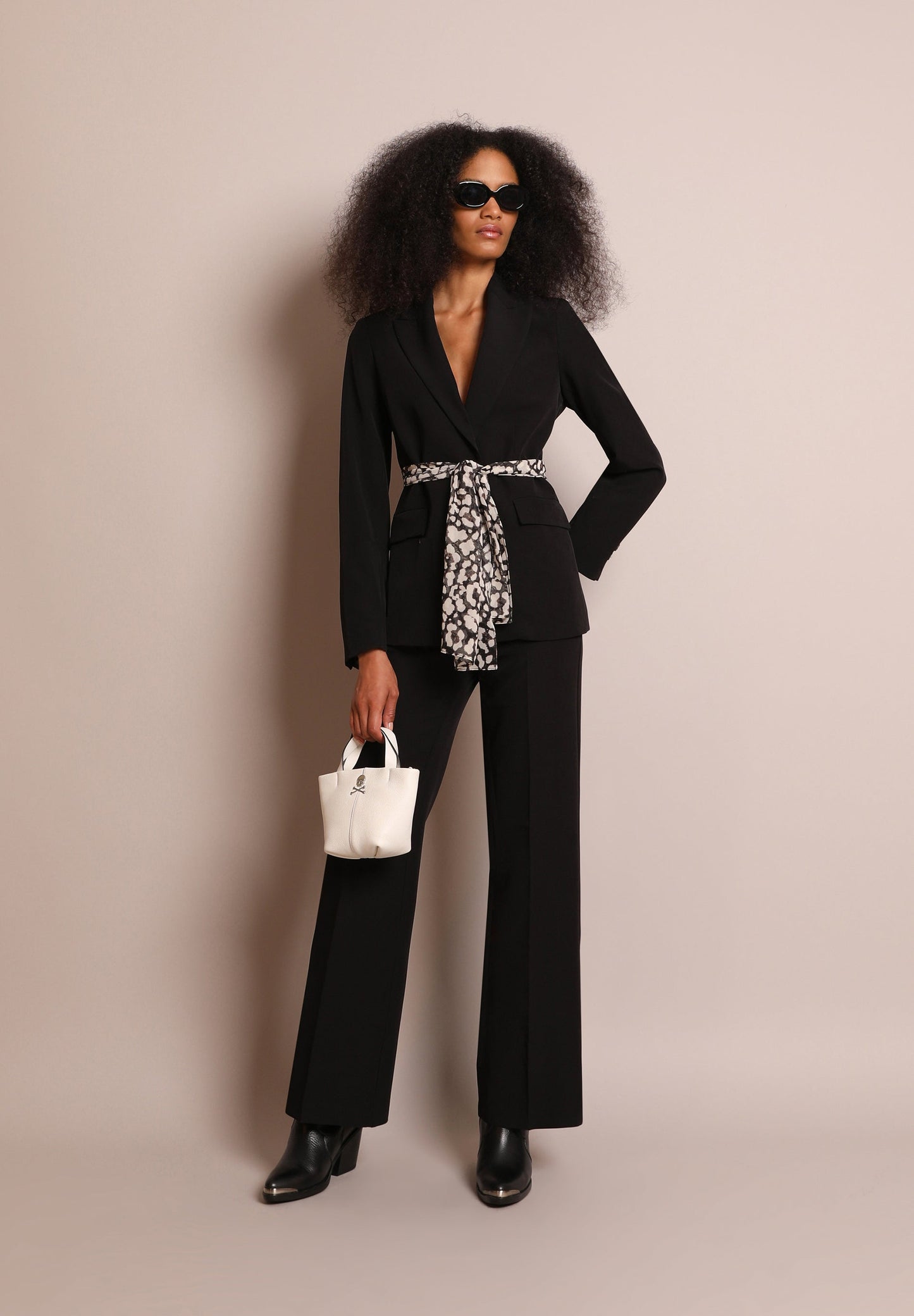 ANIMAL PRINT BLAZER WITH BELT