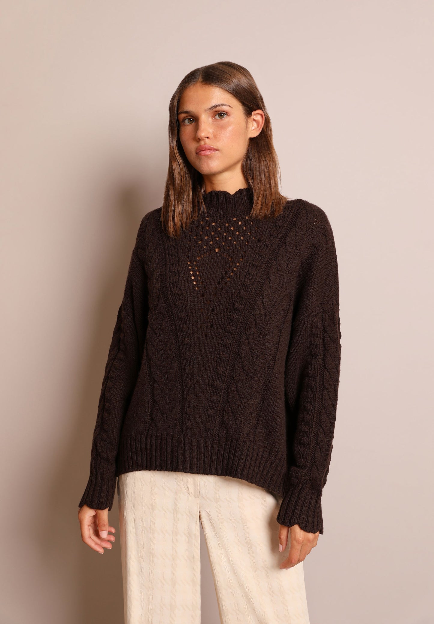 CABLE-KNIT SWEATER