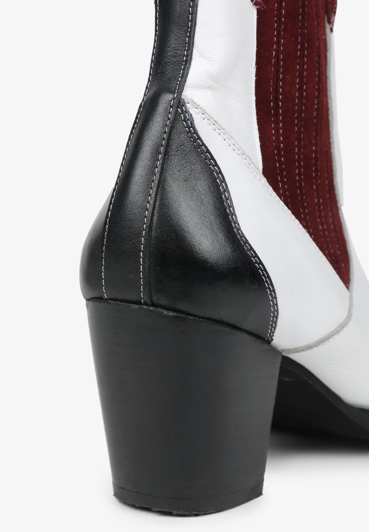 CONTRAST COWBOY ANKLE BOOTS
