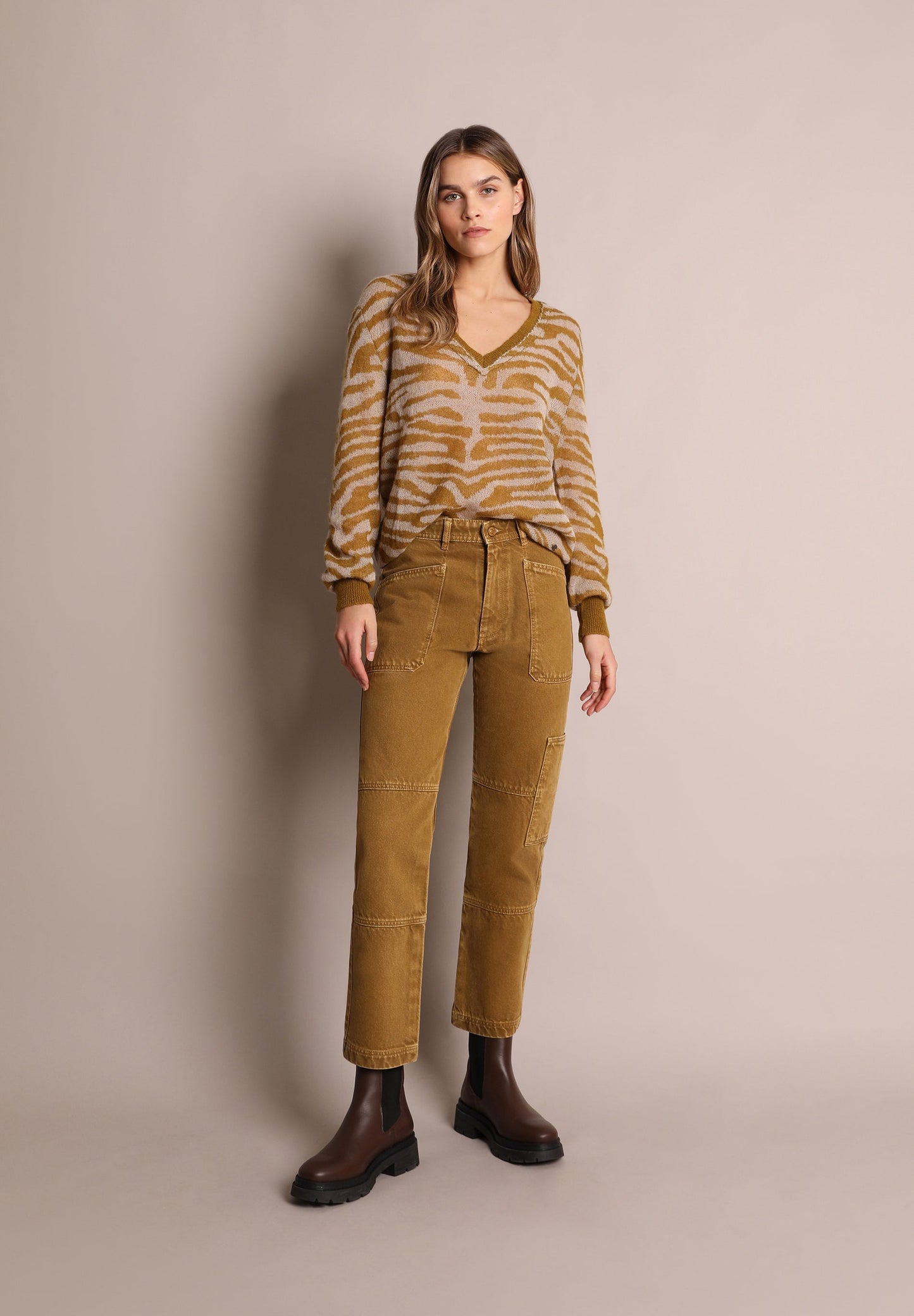 DENIM CARGO TROUSERS