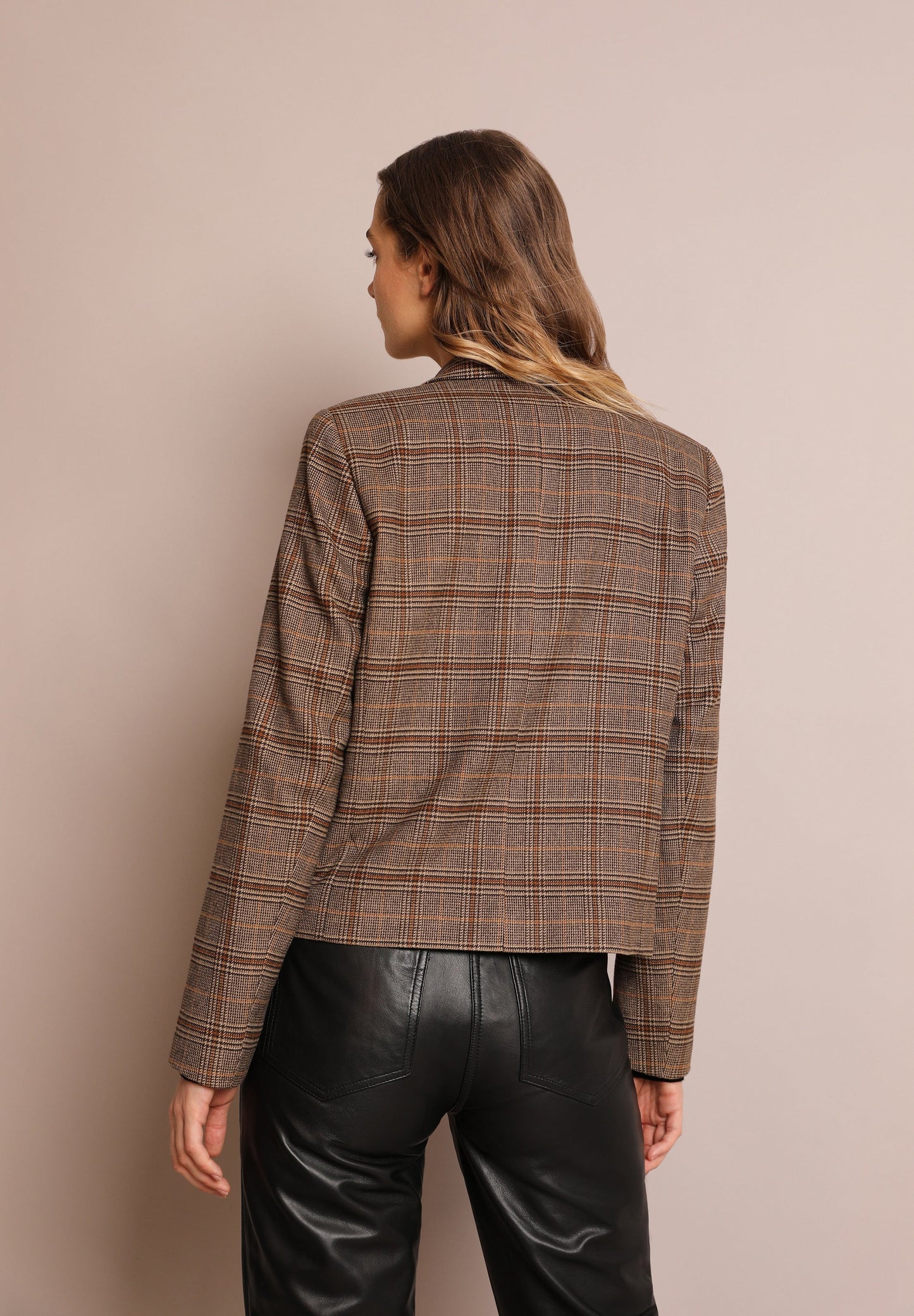 CROPPED CHECK BLAZER