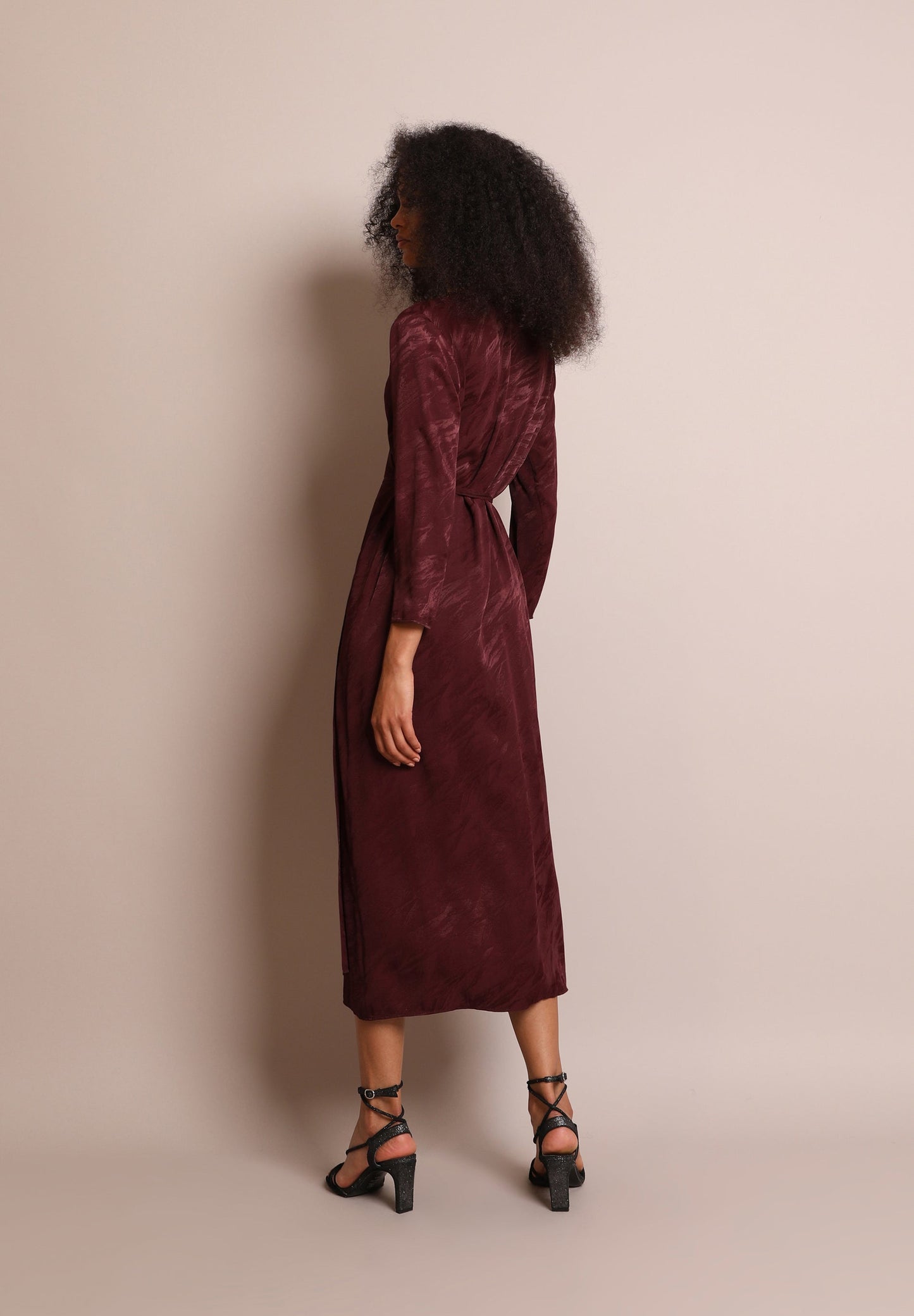 JACQUARD CROSSOVER MIDI DRESS