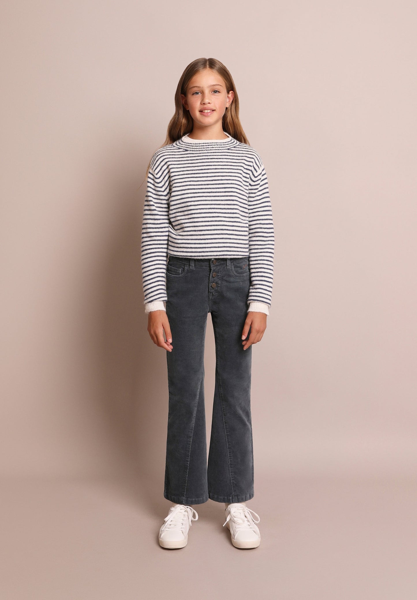 CORDUROY FLARE TROUSERS WITH BUTTONS
