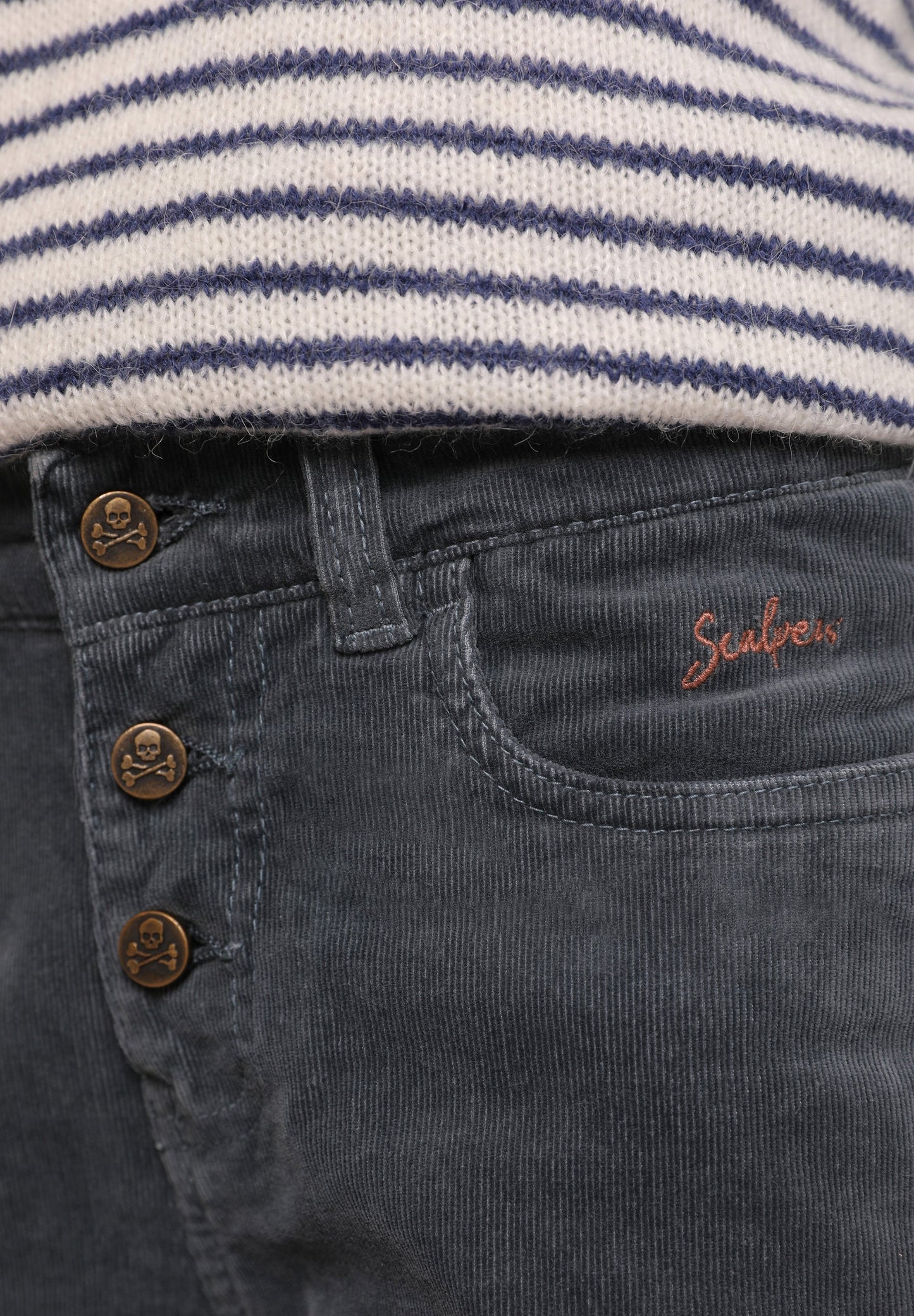 CORDUROY FLARE TROUSERS WITH BUTTONS